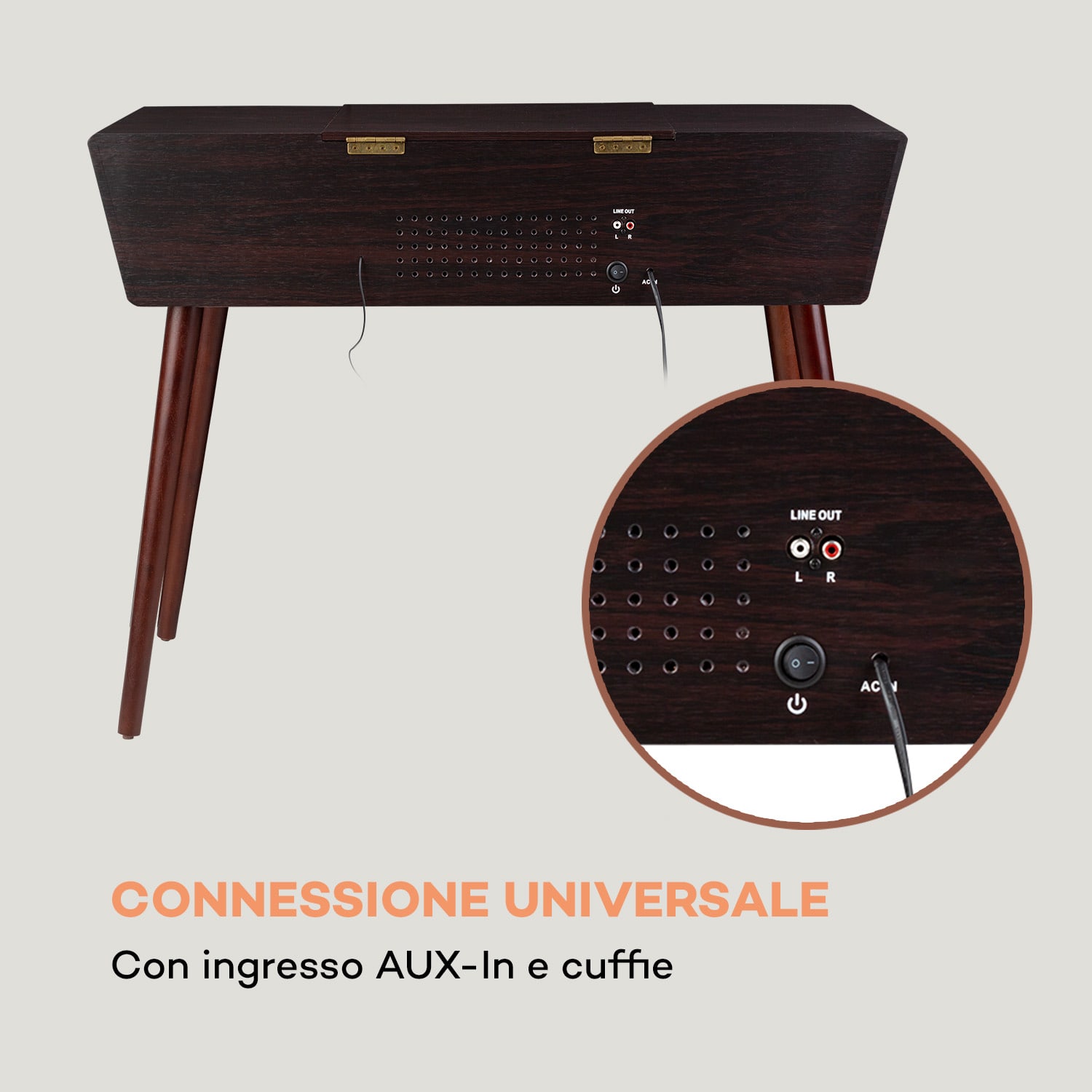 Belle Epoque 1912 giradischi retrò CD BT USB DAB+/FM marrone 