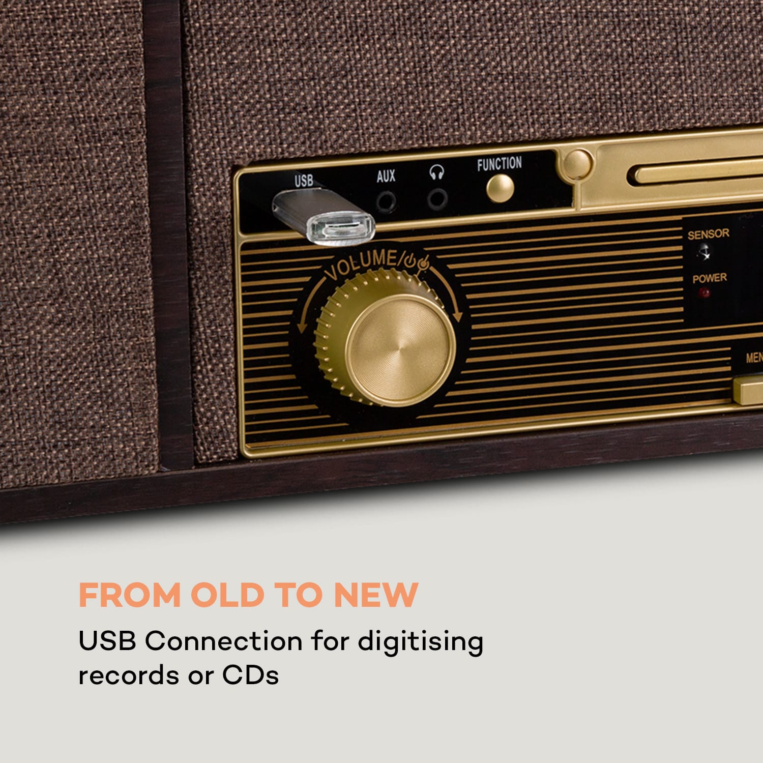 Belle Epoque 1912 Retro Turntable Record Player CD BT USB DAB + / FM Brown 