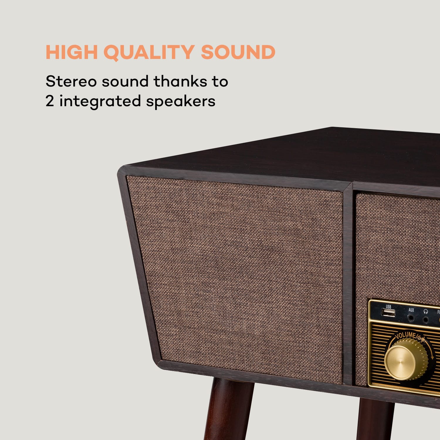 Belle Epoque 1912 Retro Turntable Record Player CD BT USB DAB + / FM Brown 