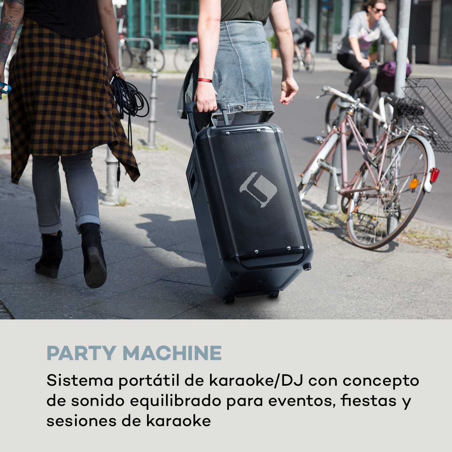 Moving 100 Equipo PA Woofer de 10" 50/150W Micrófono UHF USB SD BT AUX móvil 150 W