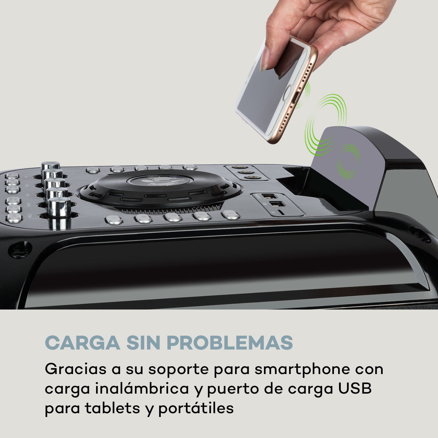 Moving 100 Equipo PA Woofer de 10" 50/150W Micrófono UHF USB SD BT AUX móvil 150 W
