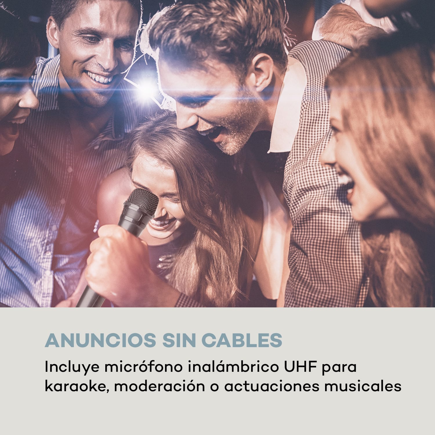 Moving 100 Equipo PA Woofer de 10" 50/150W Micrófono UHF USB SD BT AUX móvil 150 W