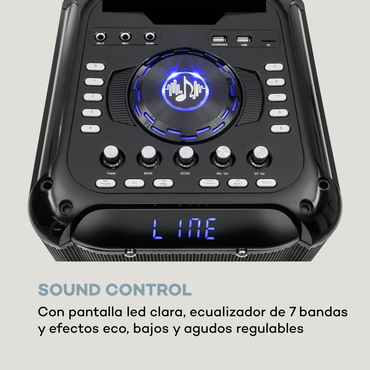 Moving 100 Equipo PA Woofer de 10" 50/150W Micrófono UHF USB SD BT AUX móvil 150 W