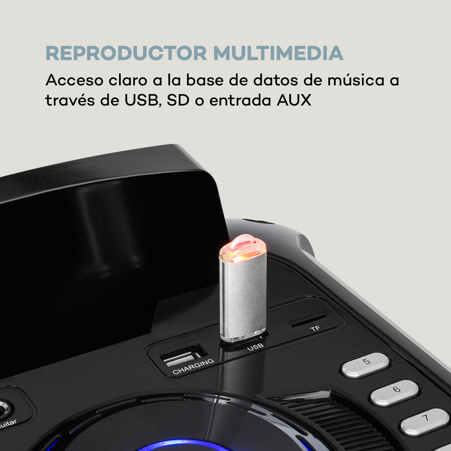 Moving 100 Equipo PA Woofer de 10" 50/150W Micrófono UHF USB SD BT AUX móvil 150 W