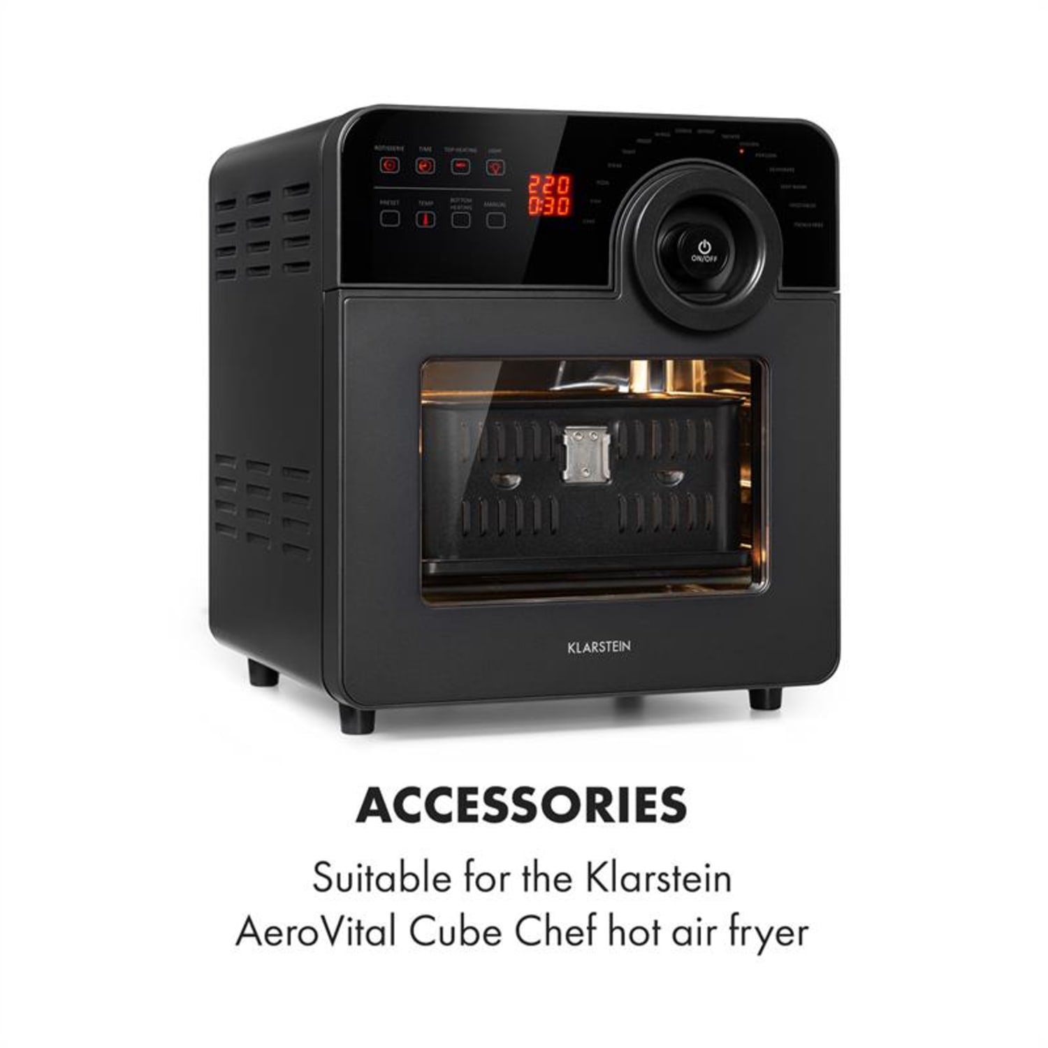 AeroVital Cube Chef, фритюрник с горещ въздух, кошница за фритюрник, аксесоари, неръждаема стомана 