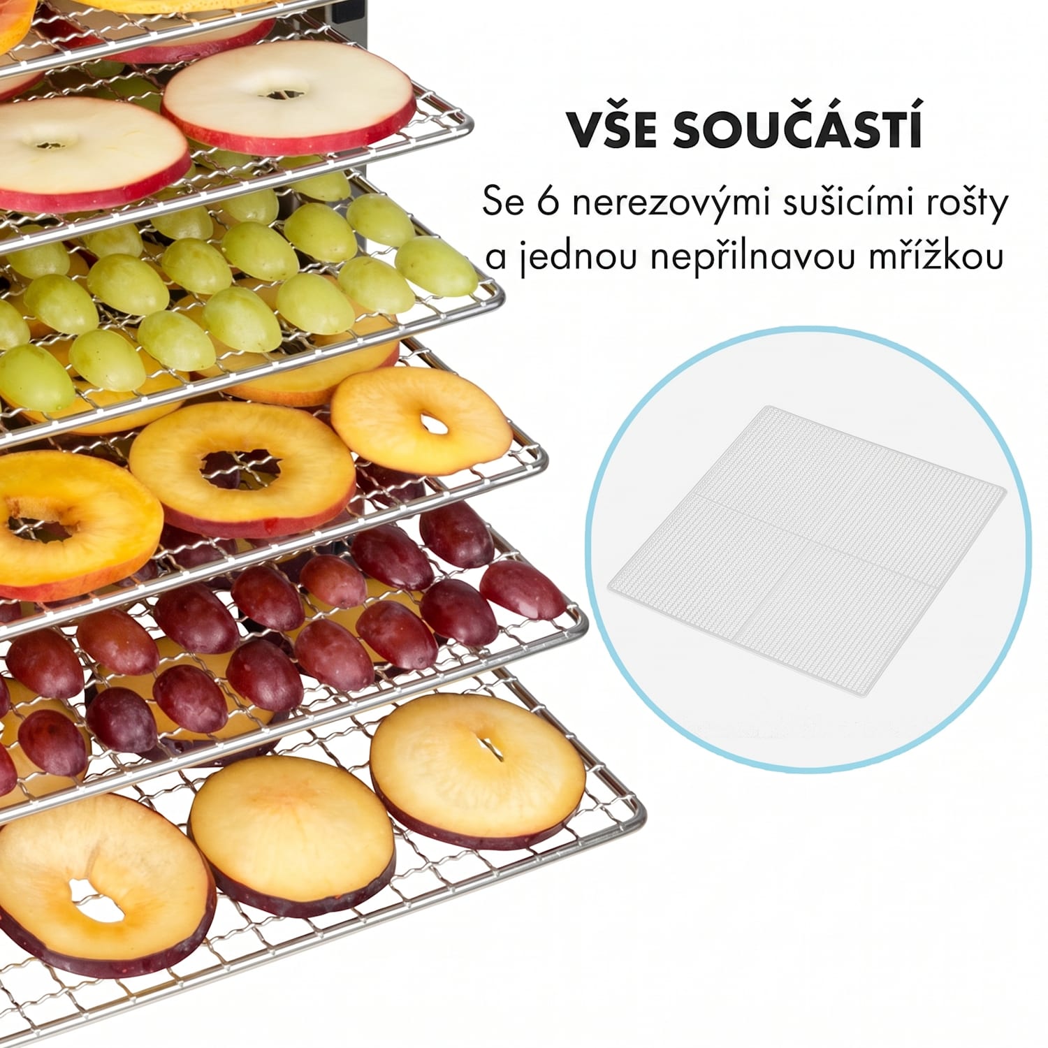 Flavour Dry, sušička, 35-75 °C, LCD dotykový displej, časovač, černá 