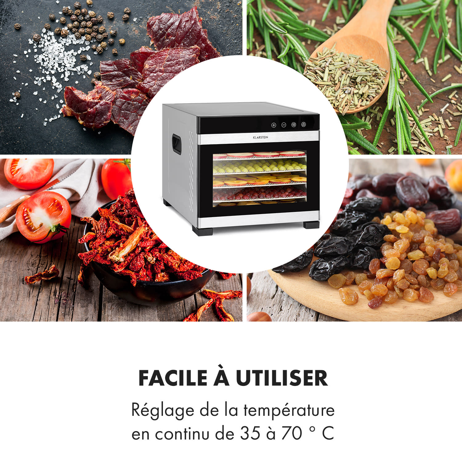 Flavour Dry voedseldroger temperatuur: 35 - 75 °C digitale thermostaat 