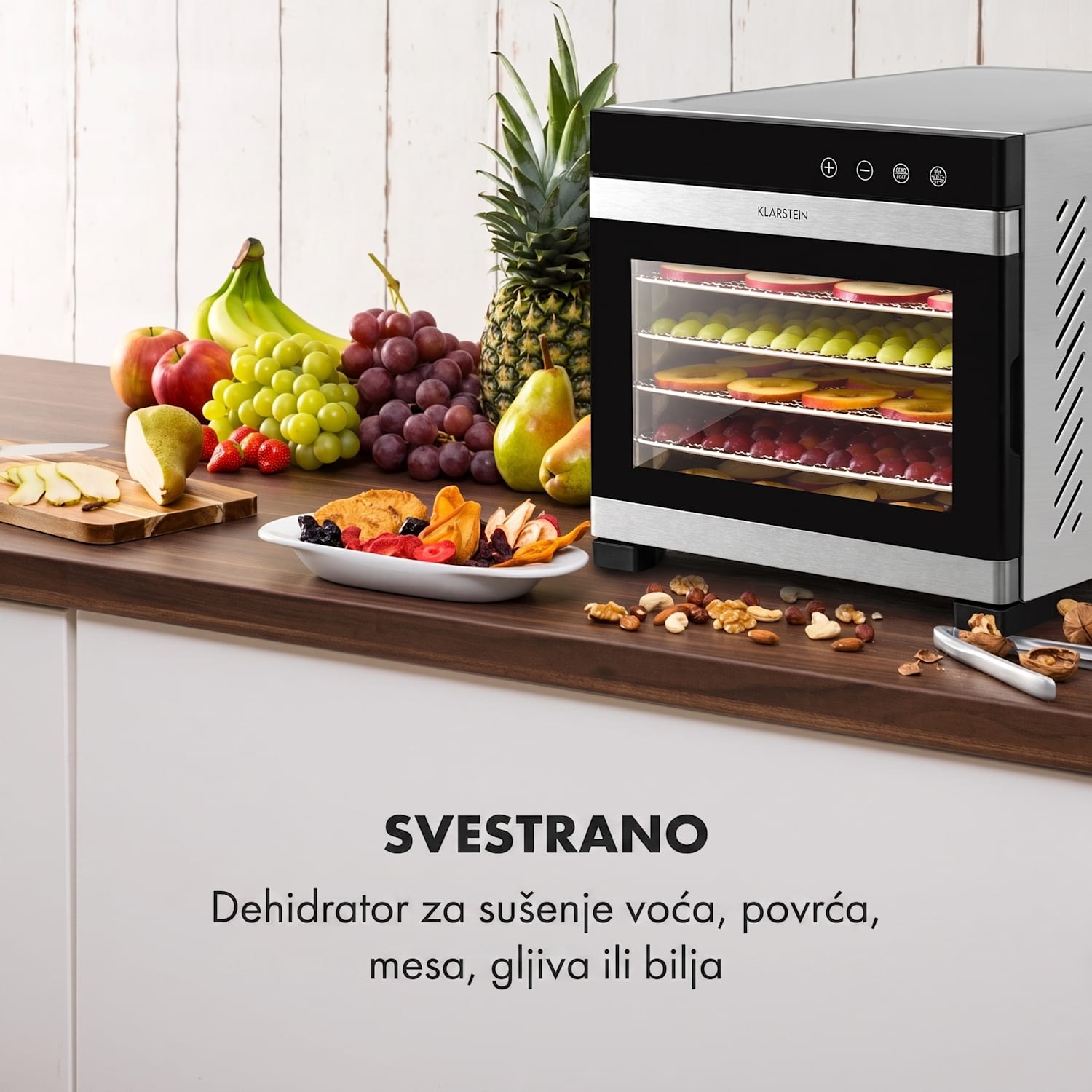 Flavour Dry, sušilica namirnica, 35 – 75 °C, LCD zaslon osjetljiv na dodir, timer, crna 