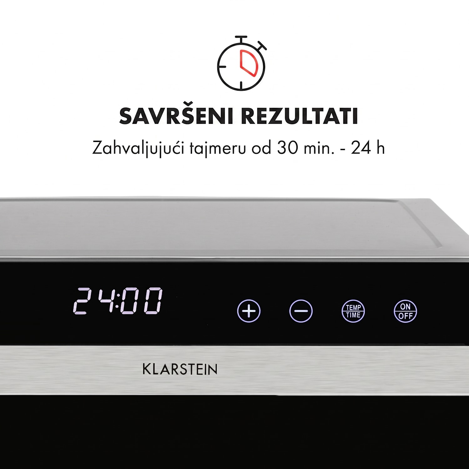 Flavour Dry, sušilica namirnica, 35 – 75 °C, LCD zaslon osjetljiv na dodir, timer, crna 