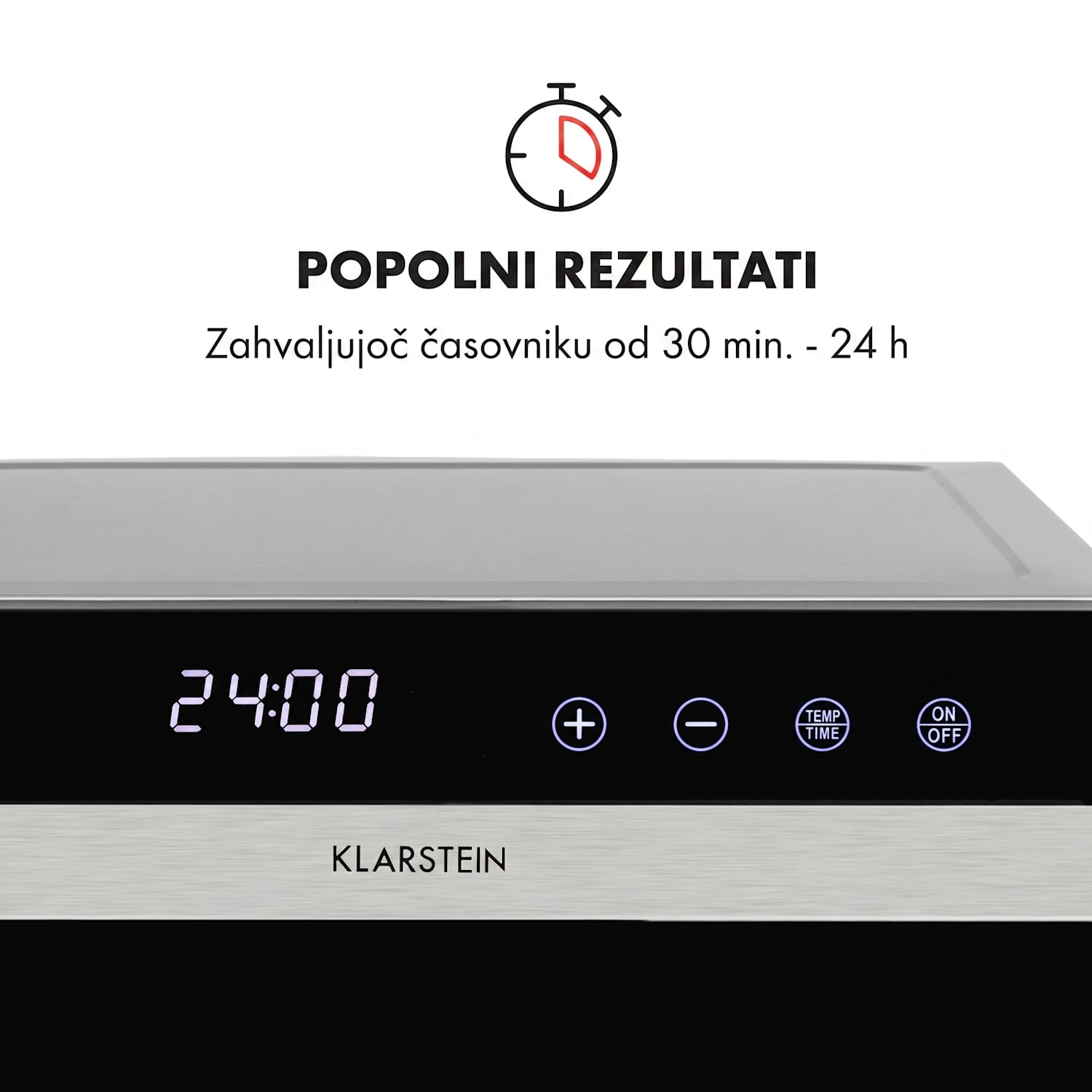 Flavour Dry, sušilec hrane, 35 - 75 ° C, LCD zaslon na dotik, časovnik, črna barva 