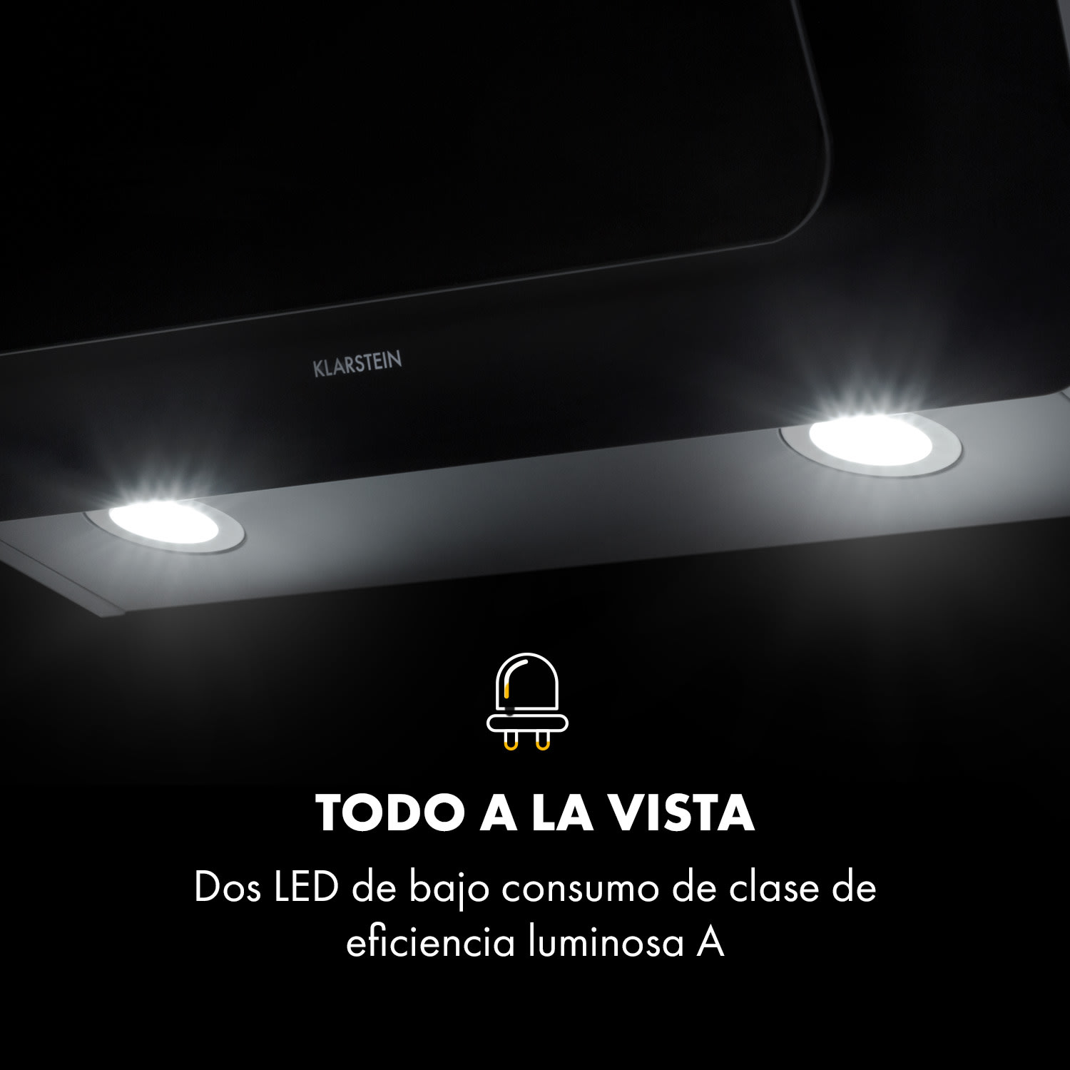 Ariana campana extractora 60 cm 604m³/h panel táctil etiqueta energética A negra 60 cm