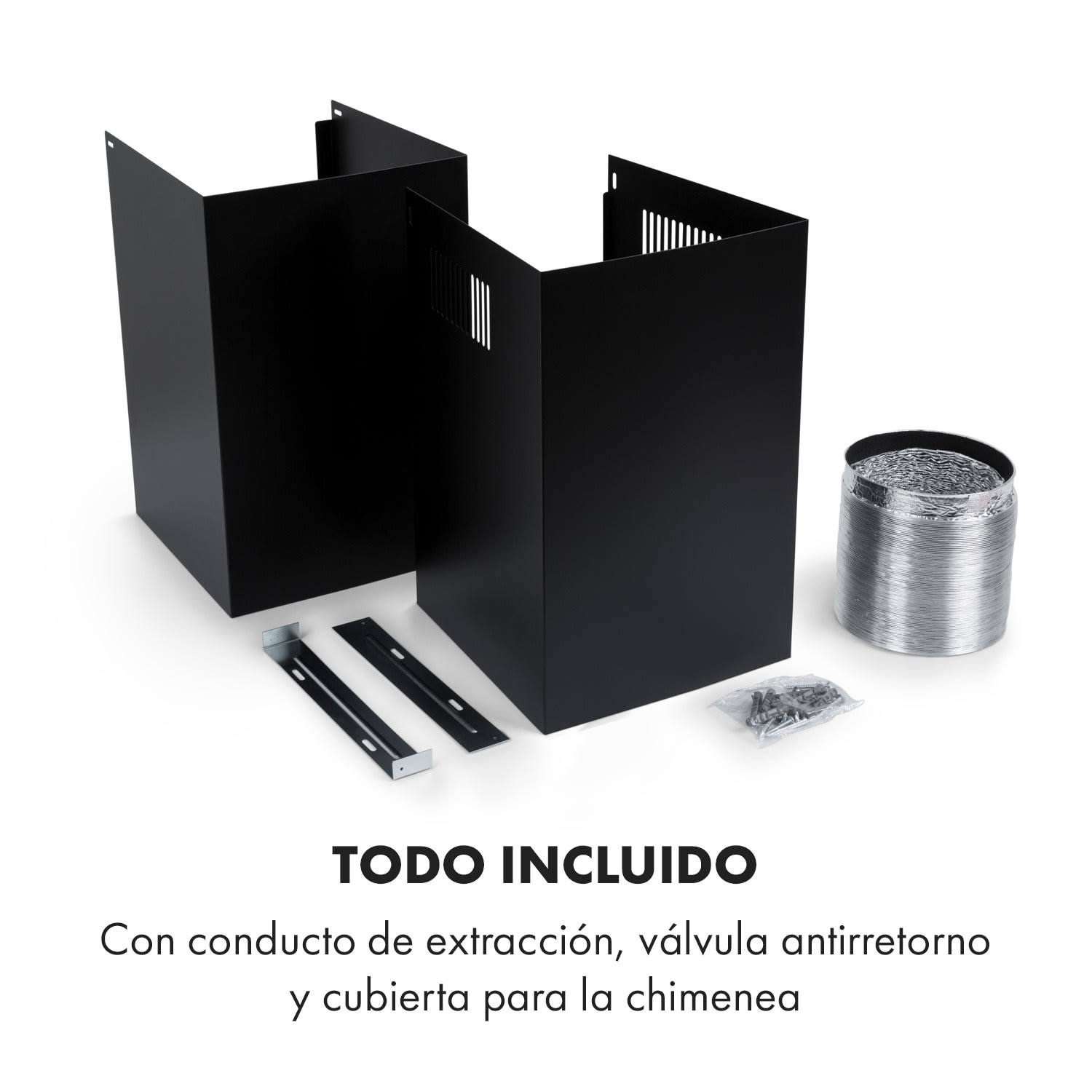 Ariana campana extractora 60 cm 604m³/h panel táctil etiqueta energética A negra 60 cm
