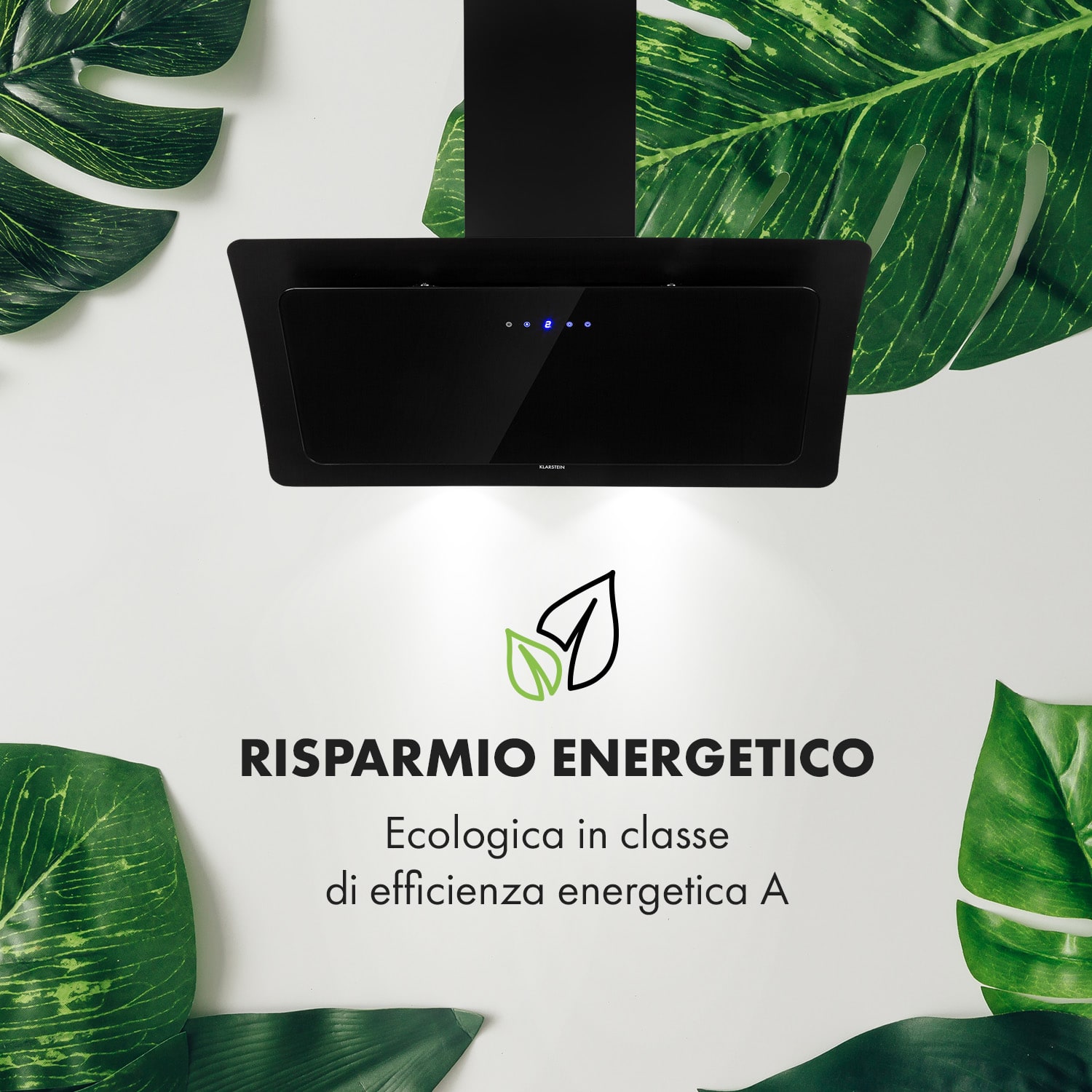 Ariana Cappa Aspirante 90cm 604m³/h Controlli Touch EEK A nero 90 cm