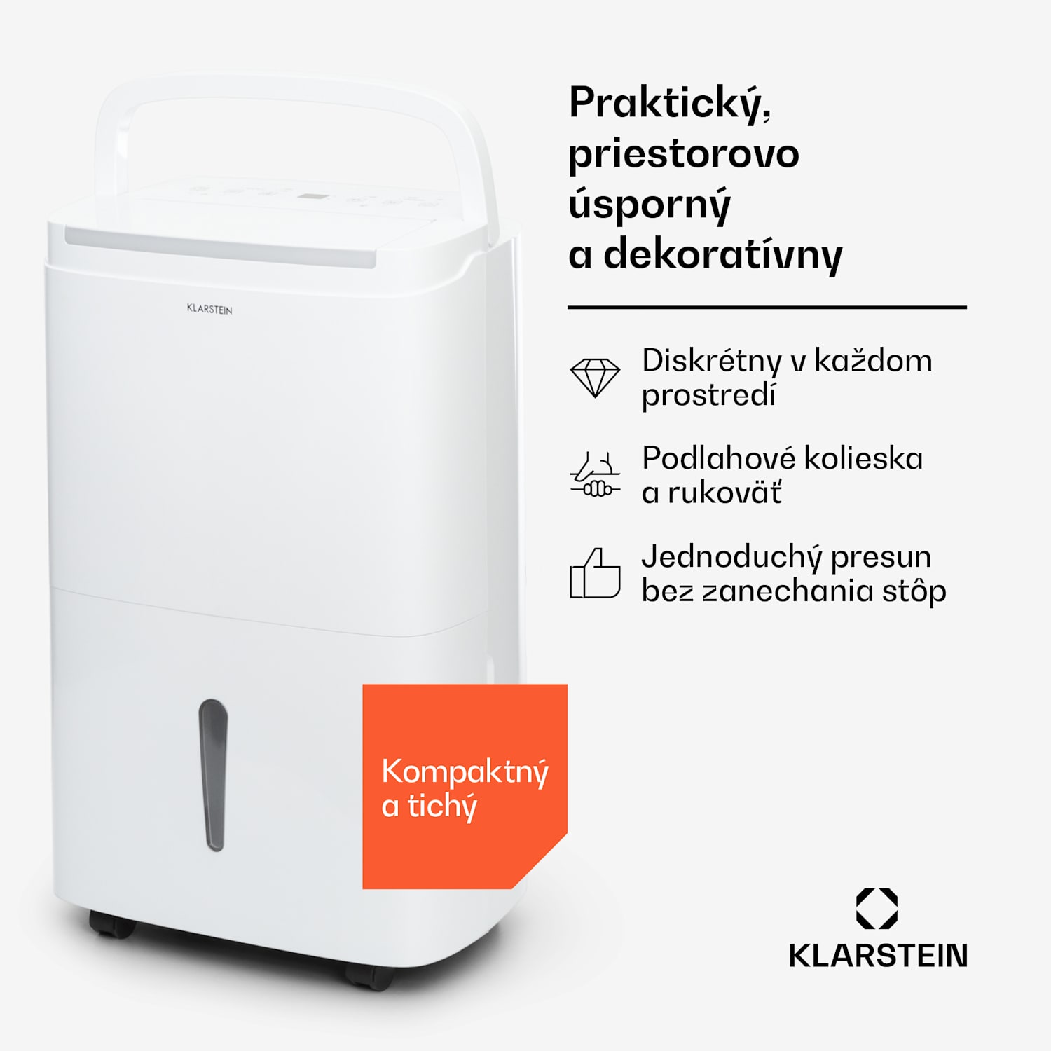 DryFy Connect 40 Smart, Odvlhčovač vzduchu, WiFi, Kompresný, 40l/d, 35-45m², Biela 40L/24h | Biela