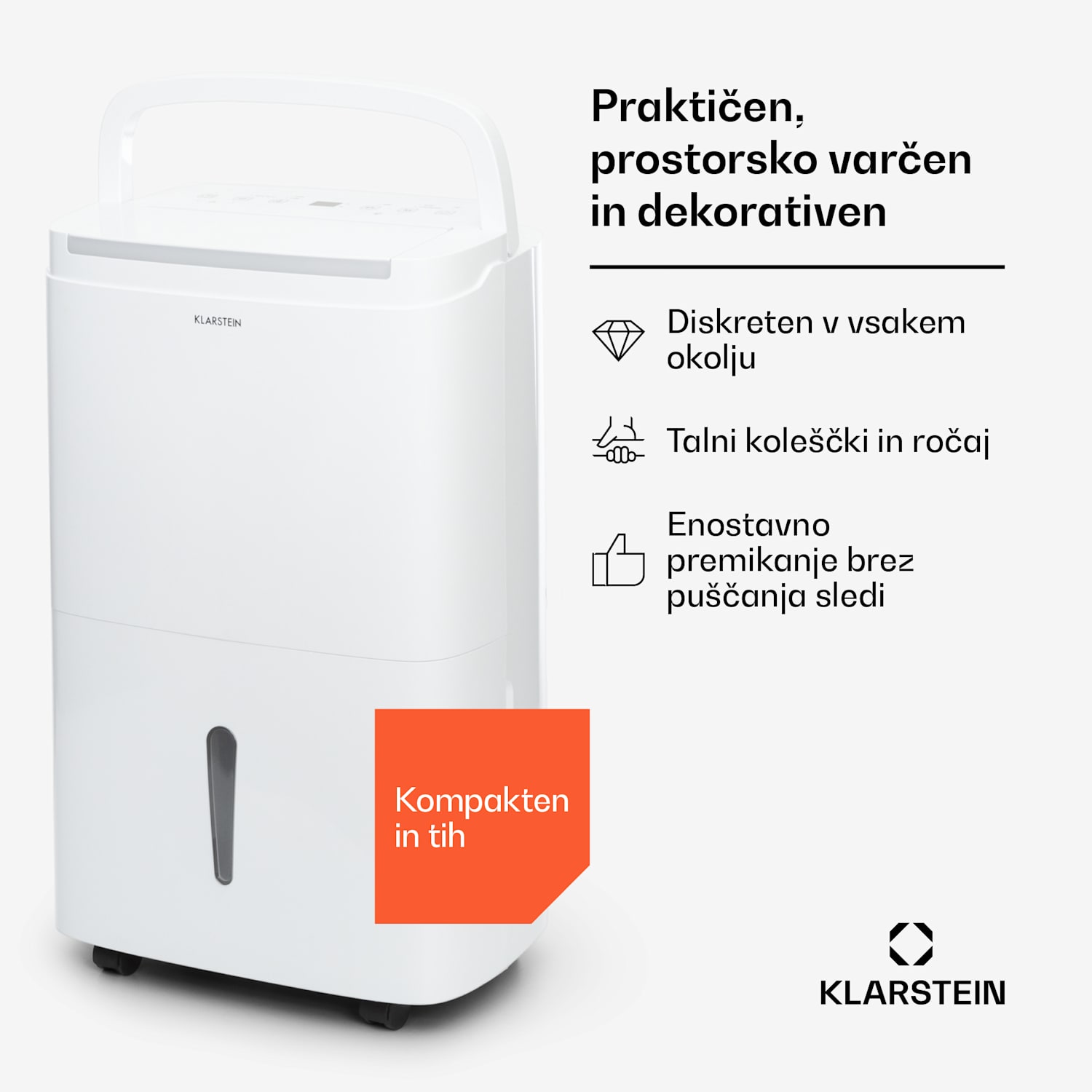 DryFy Connect 40 Smart, Razvlaževalec, WiFi, Kompresorski, 40l/d, 35-45m², Bela 40L/24h | Bela