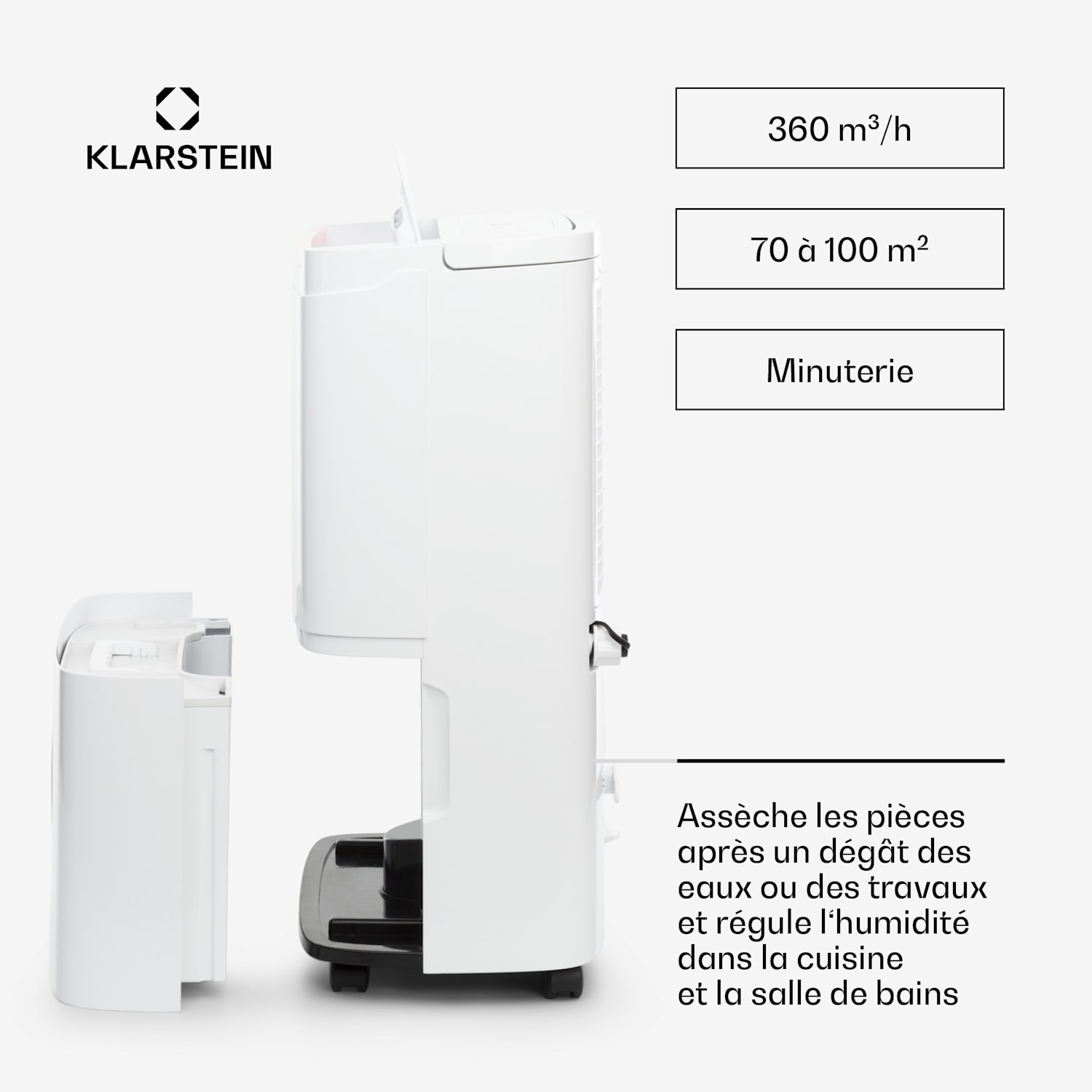 Déshumidificateur Klarstein DryFy Connect 50 compression 50l/d 45-55m² blanc 