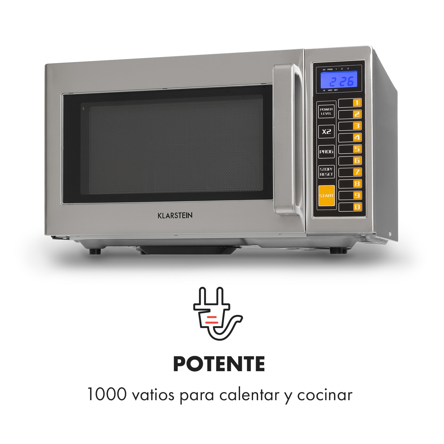 Bestzeit 25 microondas 1.000 W 25 l temporizador 3 niveles de potencia acero inoxidable 