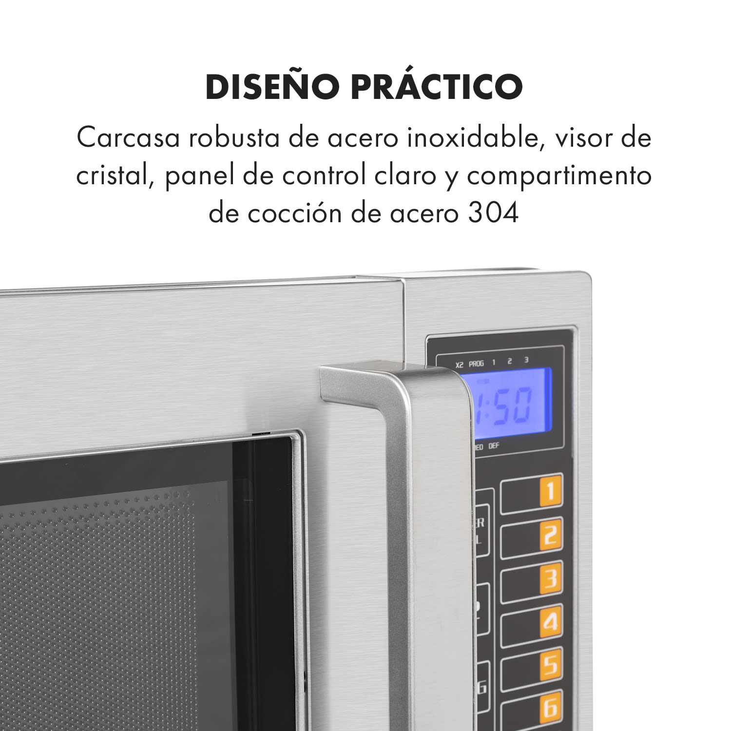 Bestzeit 25 microondas 1.000 W 25 l temporizador 3 niveles de potencia acero inoxidable 