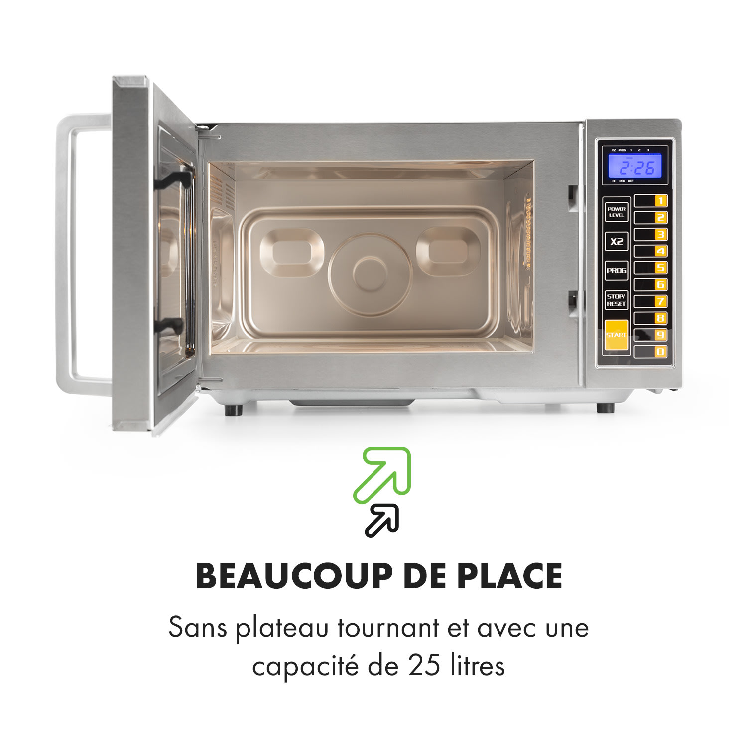 Bestzeit 25 Four micro-ondes 1000W 25L minuterie 3 niveaux inox 