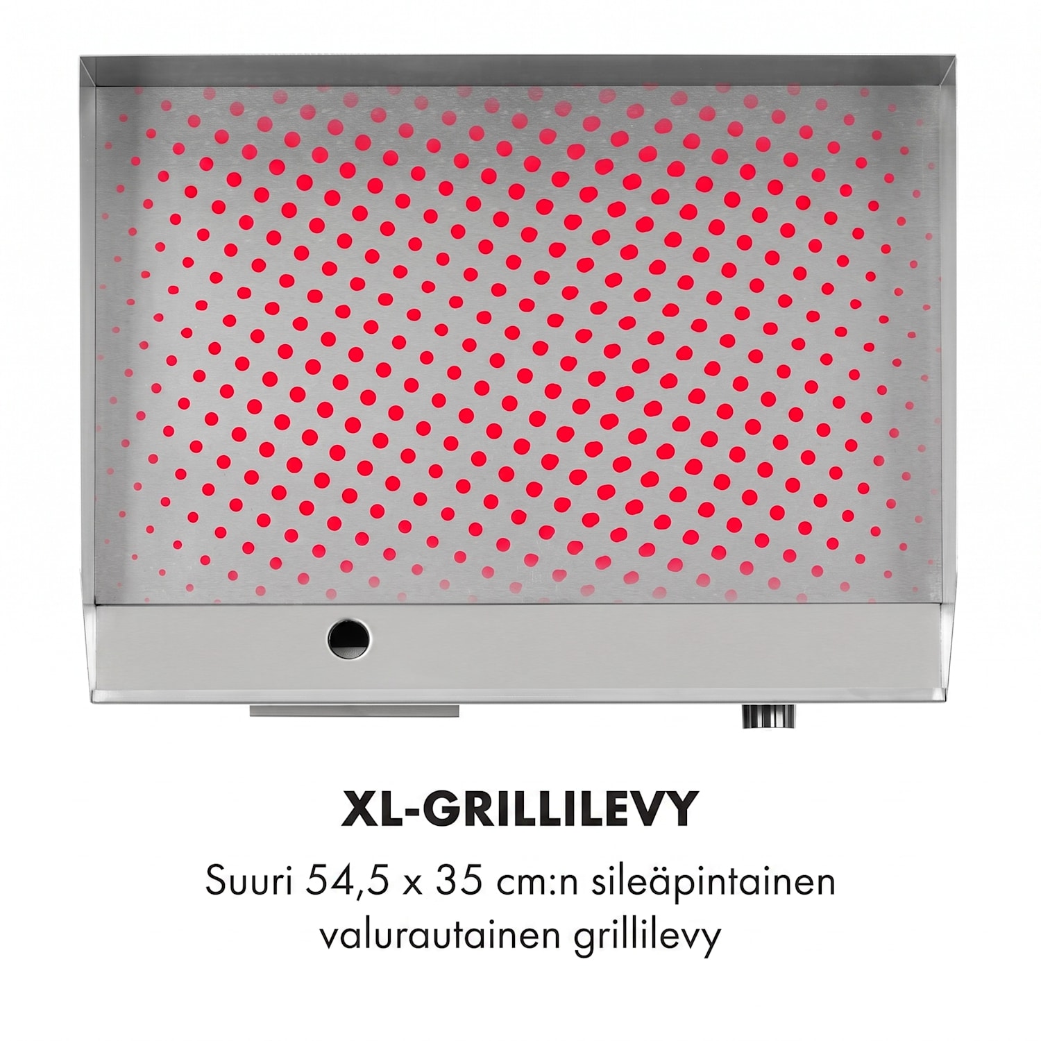 Grillmeile 3000G Pro -sähkögrilli 3000 W grillilevy 54,5 x 35 cm sileä sileä grillaustaso