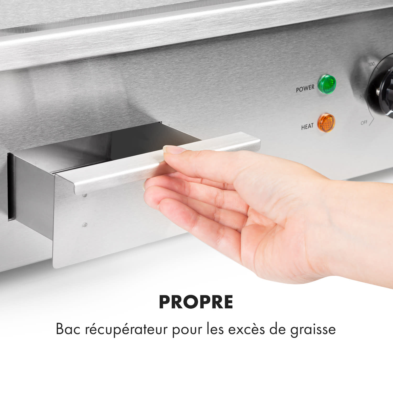 Grillmeile 3000G Pro barbecue électrique 3000W plaque de cuisson 54,5 Surface de gril lisse