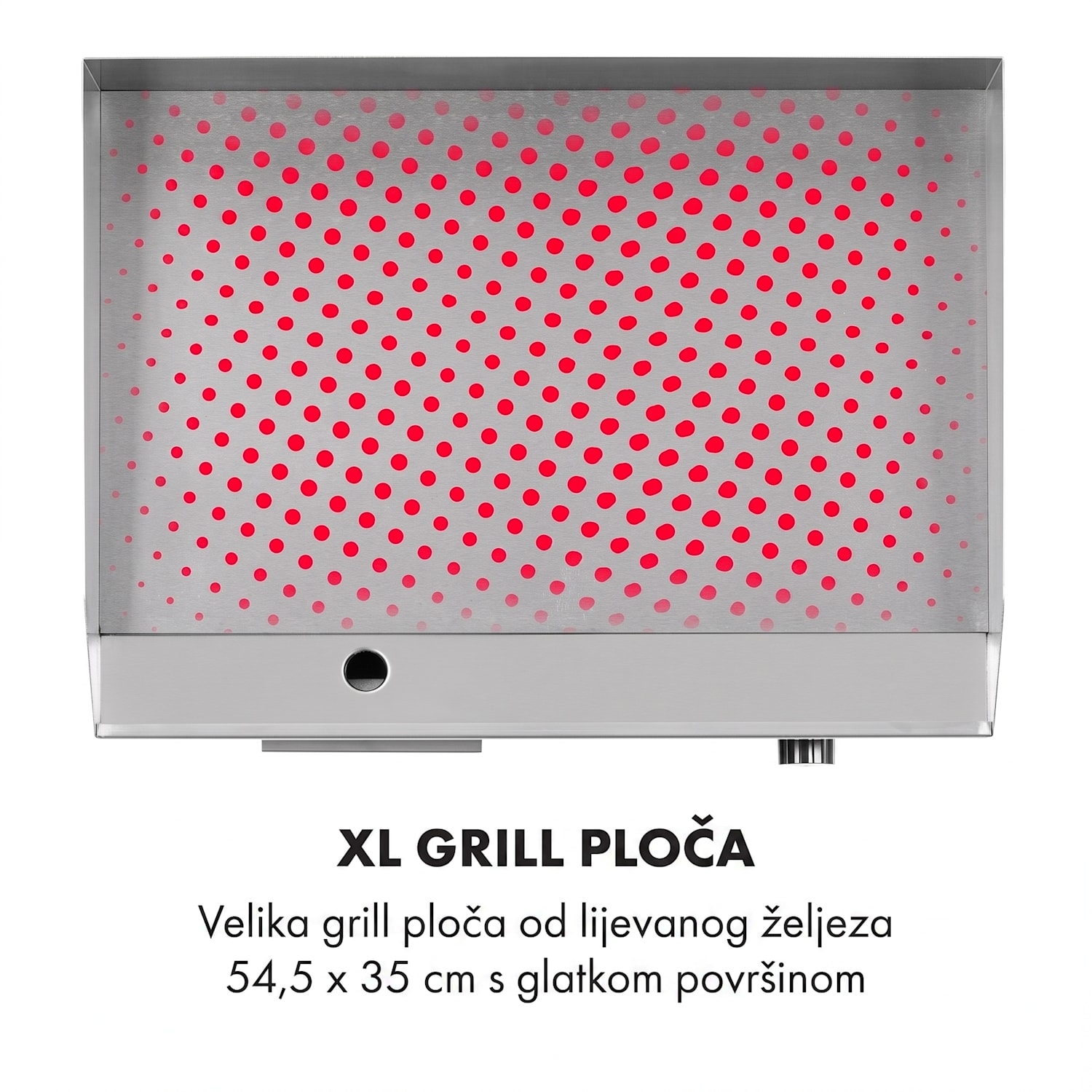 Grillmeile 3000G, električni roštilj, 3000 W, grill ploča, 54,5 x 35 cm, glatki Glatka ploča za roštiljanje