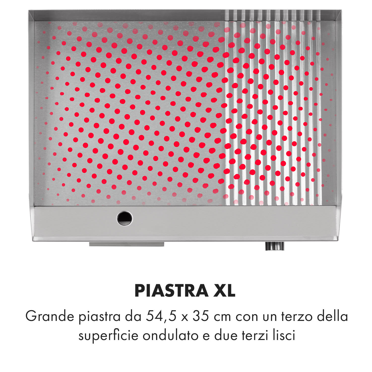 Grillmeile 3000GR Pro grill elettrico 3000W 54,5x35cm piatto/scanalato Superficie per grigliare piatta e scanalata
