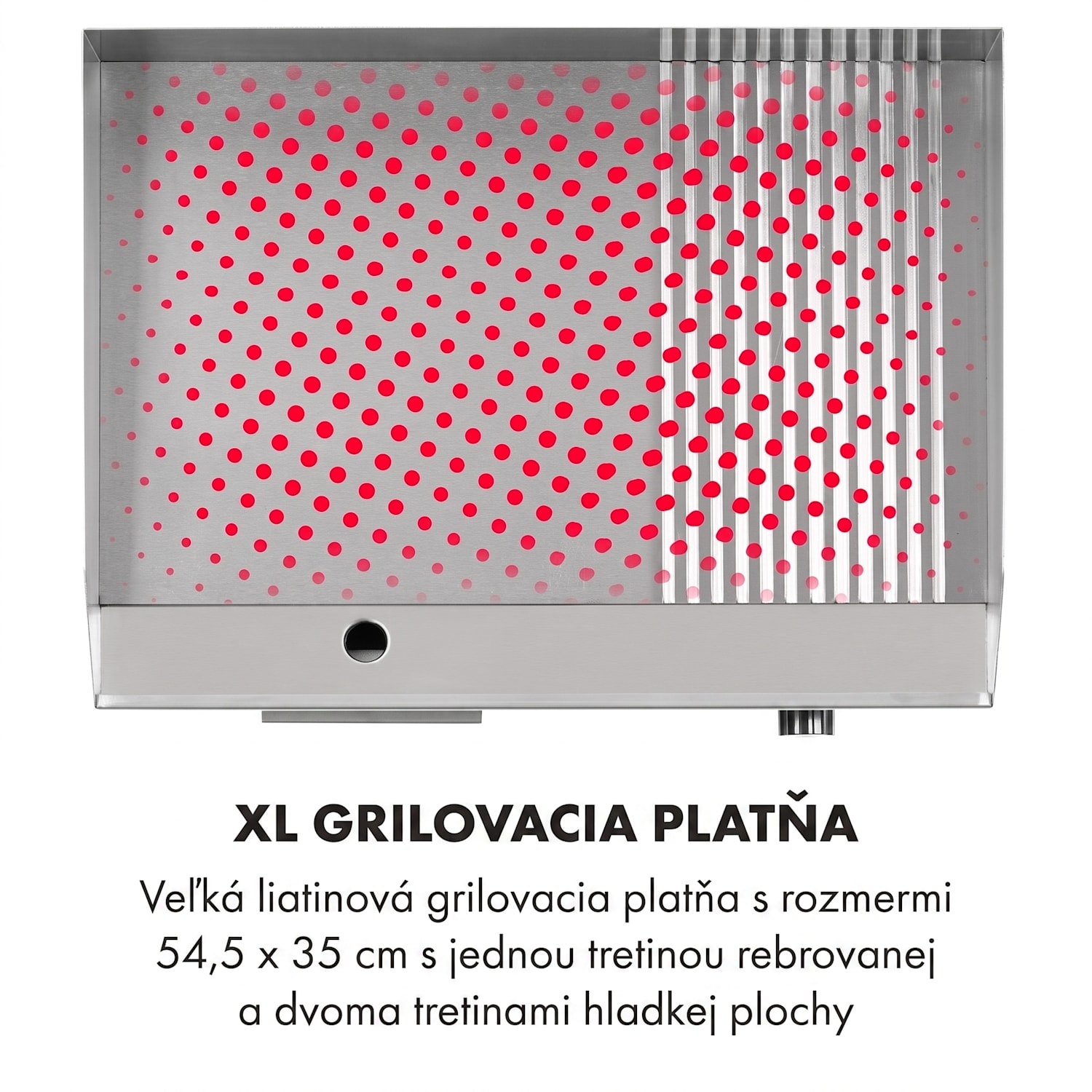 Grillmeile 3000GR, elektrický gril, 3000 W, grilovacia platňa 54,5 x 35 cm, hladký/rebrovaný Hladká a drážkovaná grilovacia doska