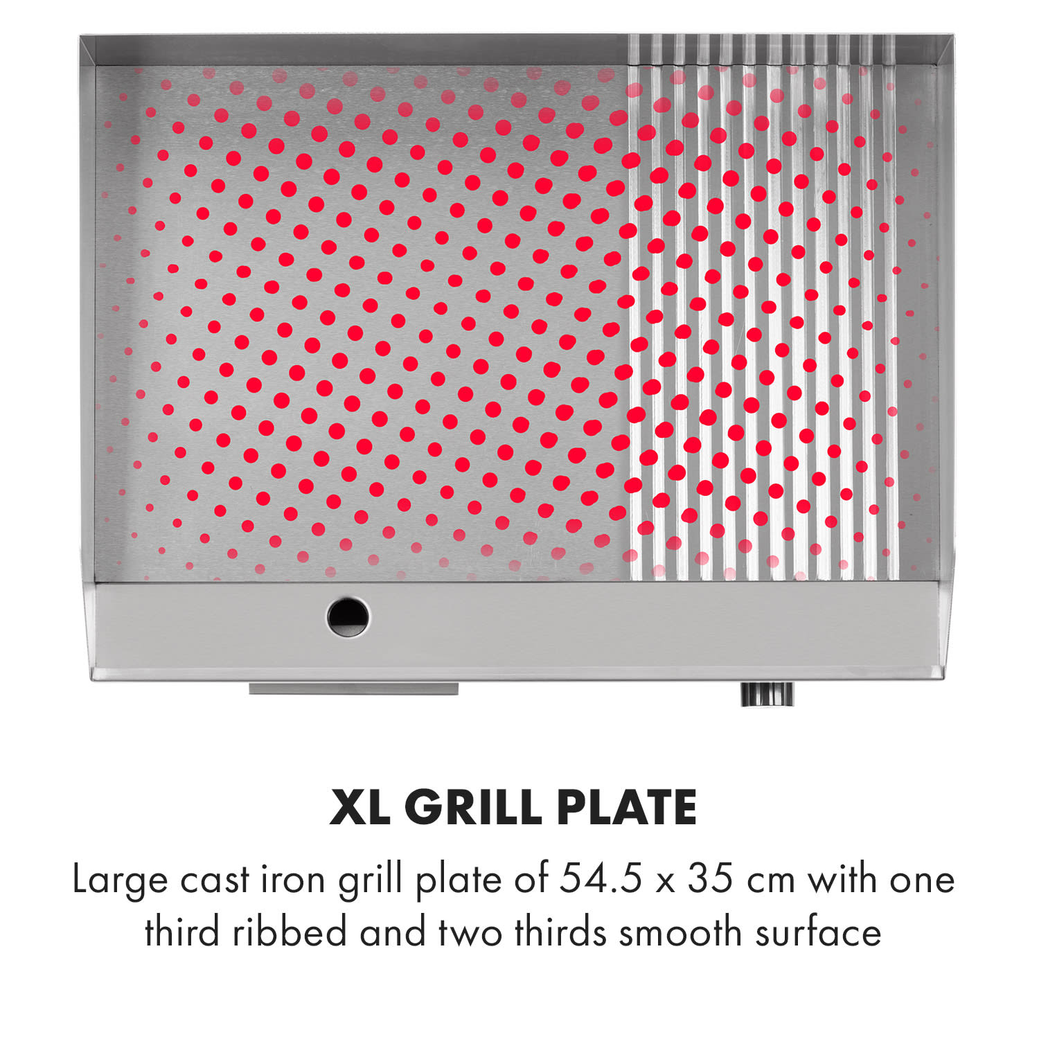 Grillmeile 3000GR Pro Electric Grill 3000W 54.5x35cm Smooth / Ribbed Smooth and ribbed grill surface