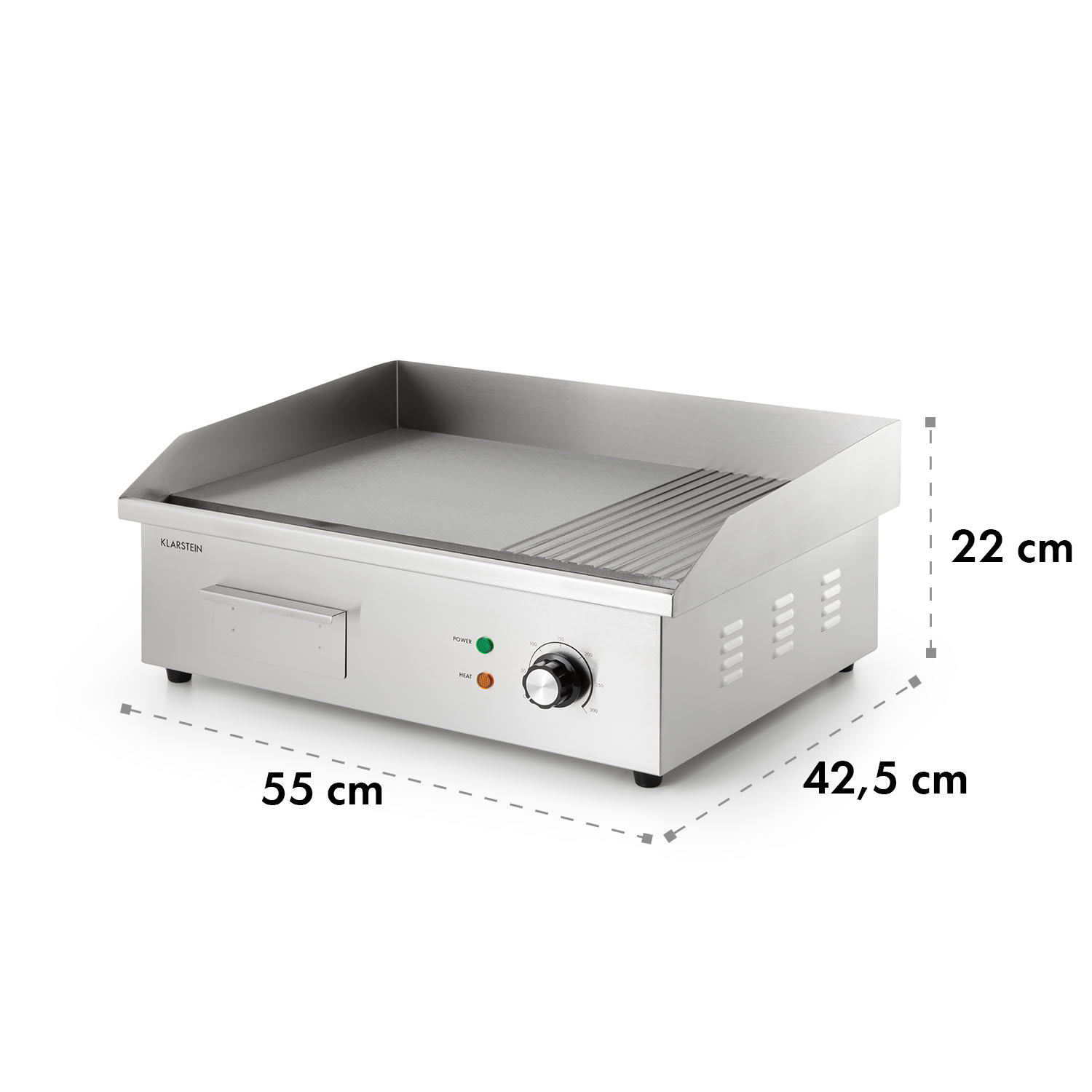 Grillmeile 3000GR Pro grill elettrico 3000W 54,5x35cm piatto/scanalato Superficie per grigliare piatta e scanalata