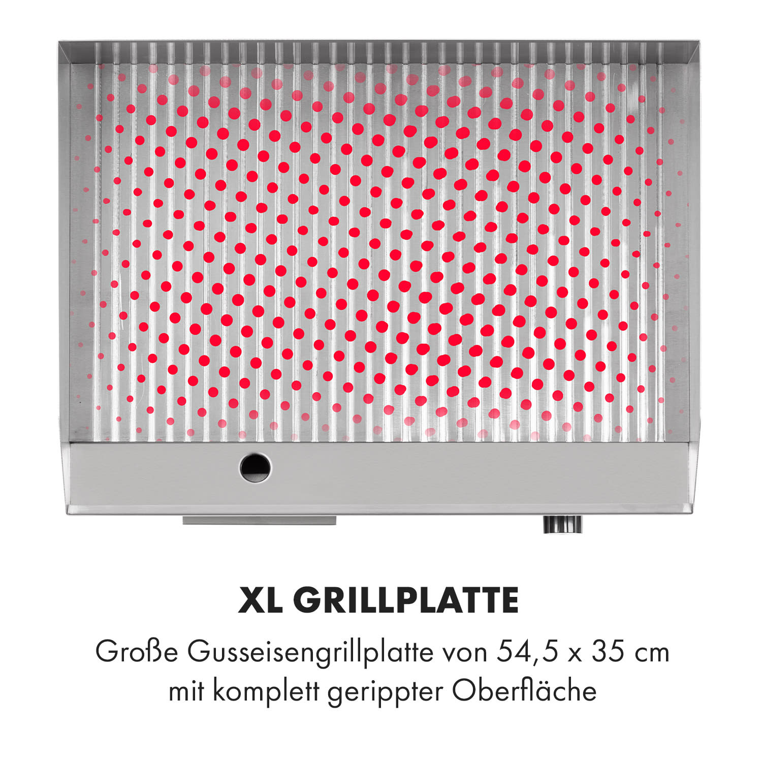 Grillmeile 3000R Elektrogrill 3000W Platte 54,5x35cm geriffelt Geriffelte Grillfläche