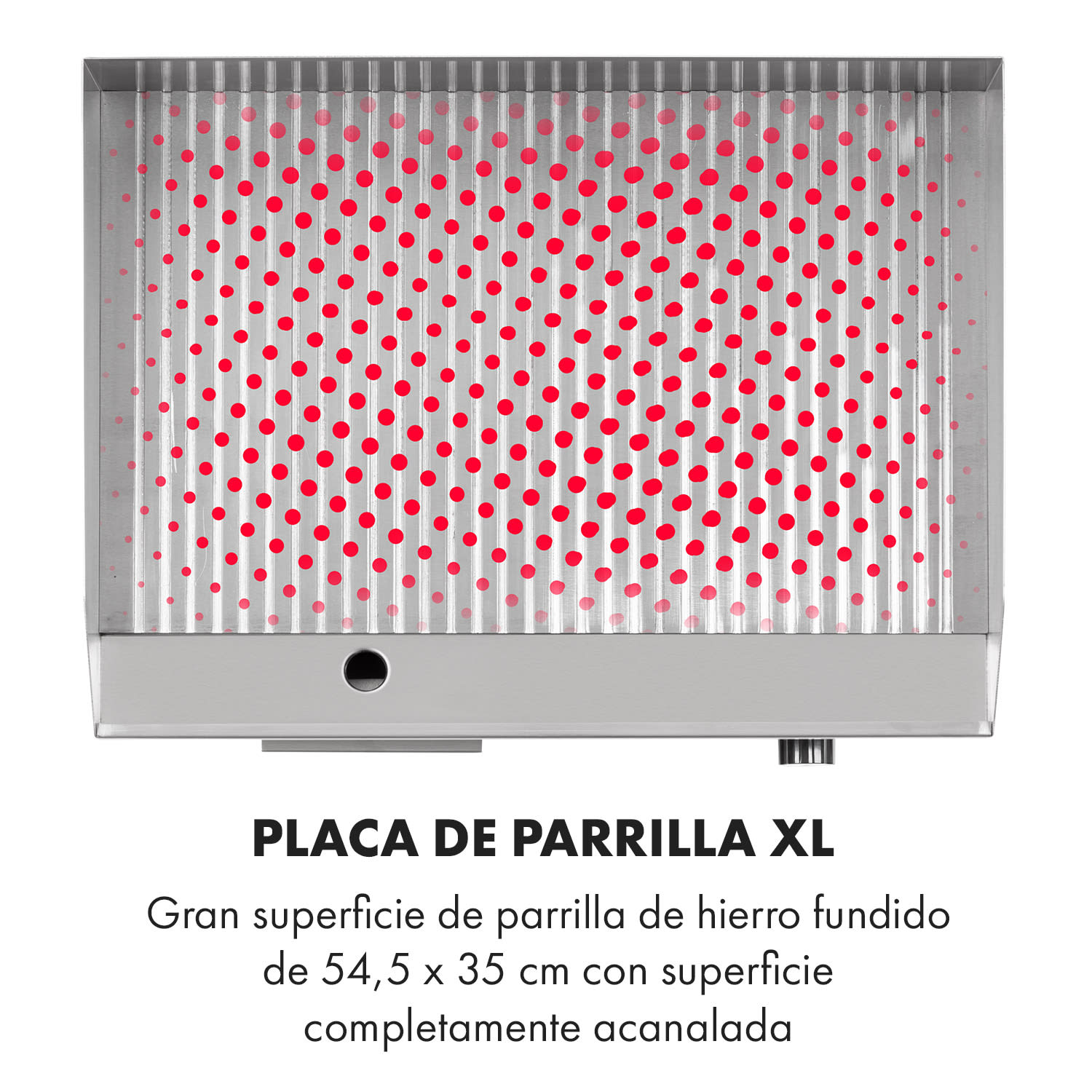 Grillmeile 3000R Pro Plancha eléctrica de 3000W Superficie de cocción de 54,5x35cm Ondulada Superficie de la parrilla ondulada
