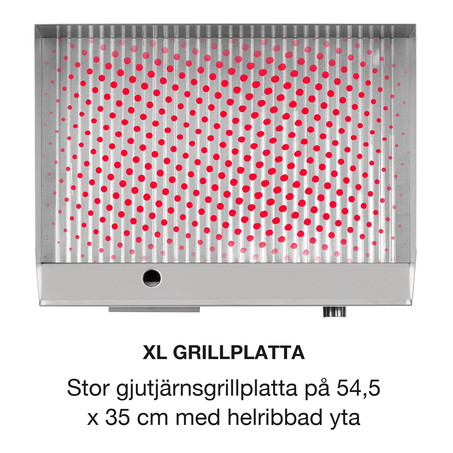 Grillmeile 3000R Pro elgrill 3000W platta 54,5x35cm räfflad räfflad grillyta