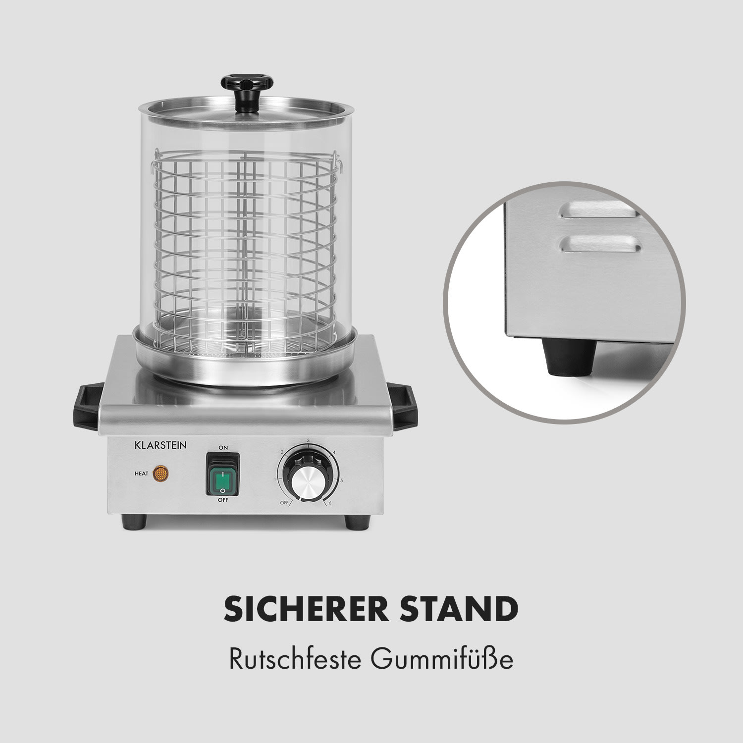 Wurstfabrik 450 Hot Dog Maker 450W 5L 30-100°C Glas Edelstahl 450 W