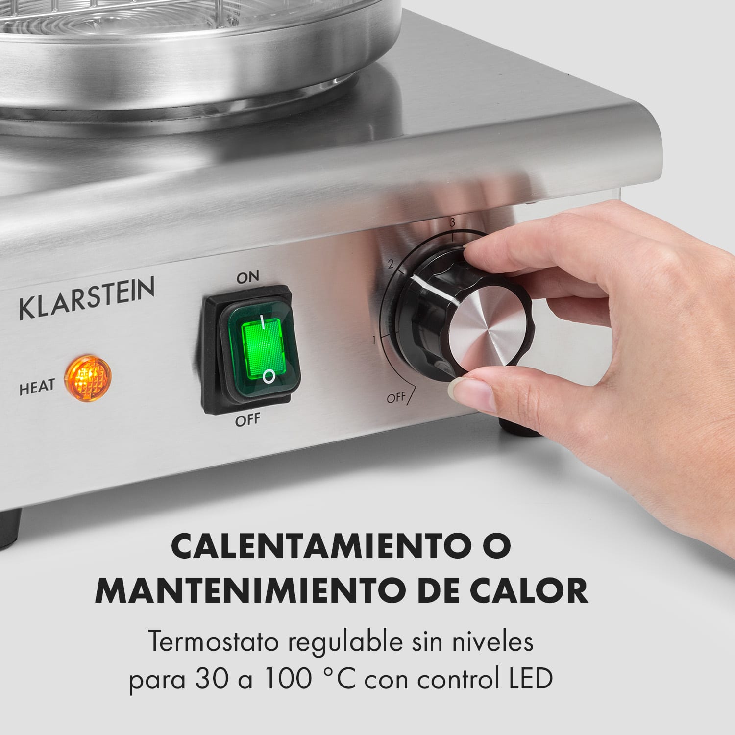 Máquina de perritos calientes Wurstfabrik 450, 450W, 5 litros, 30-100°C, vidrio, acero Inoxidable 450 W