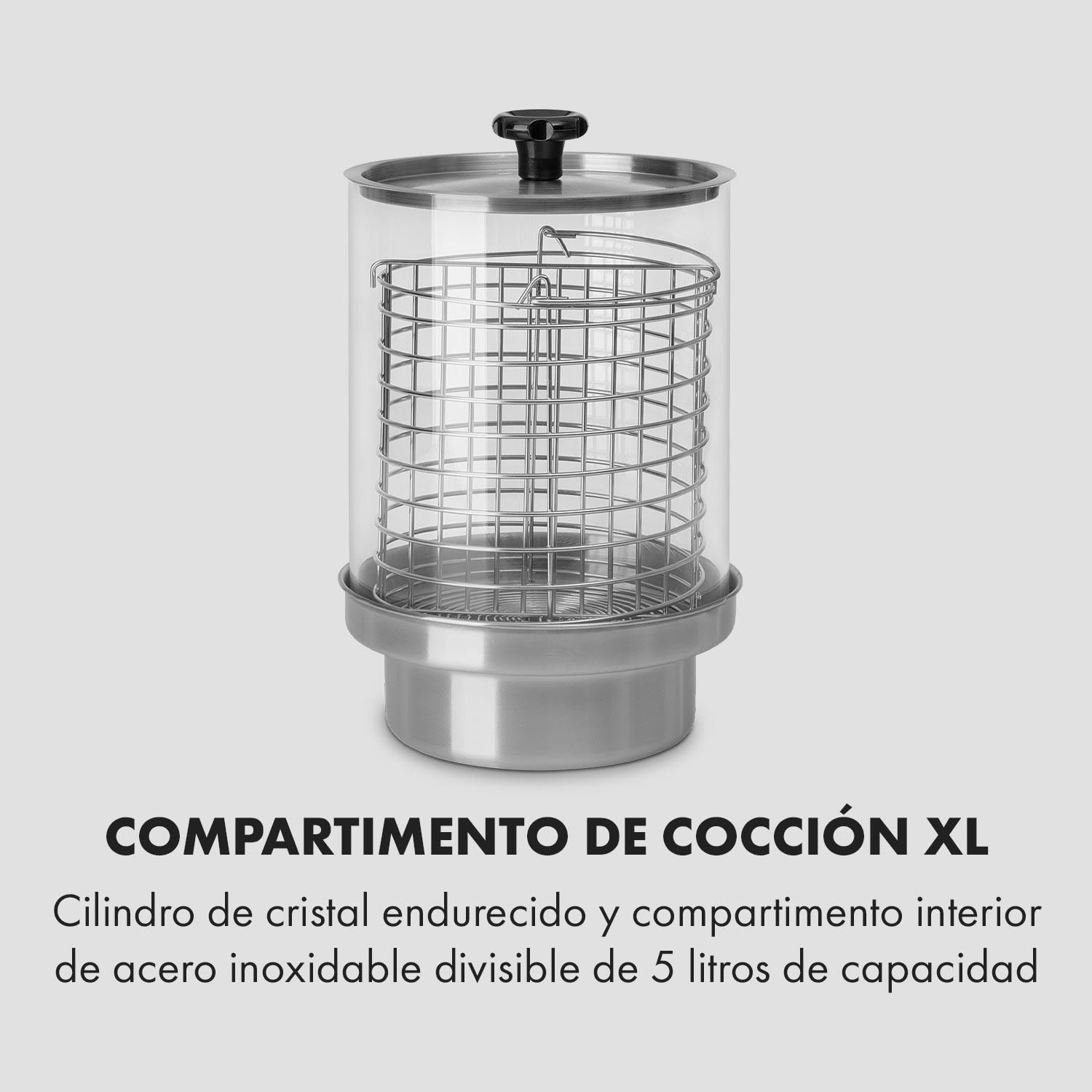 Máquina de perritos calientes Wurstfabrik 450, 450W, 5 litros, 30-100°C, vidrio, acero Inoxidable 450 W