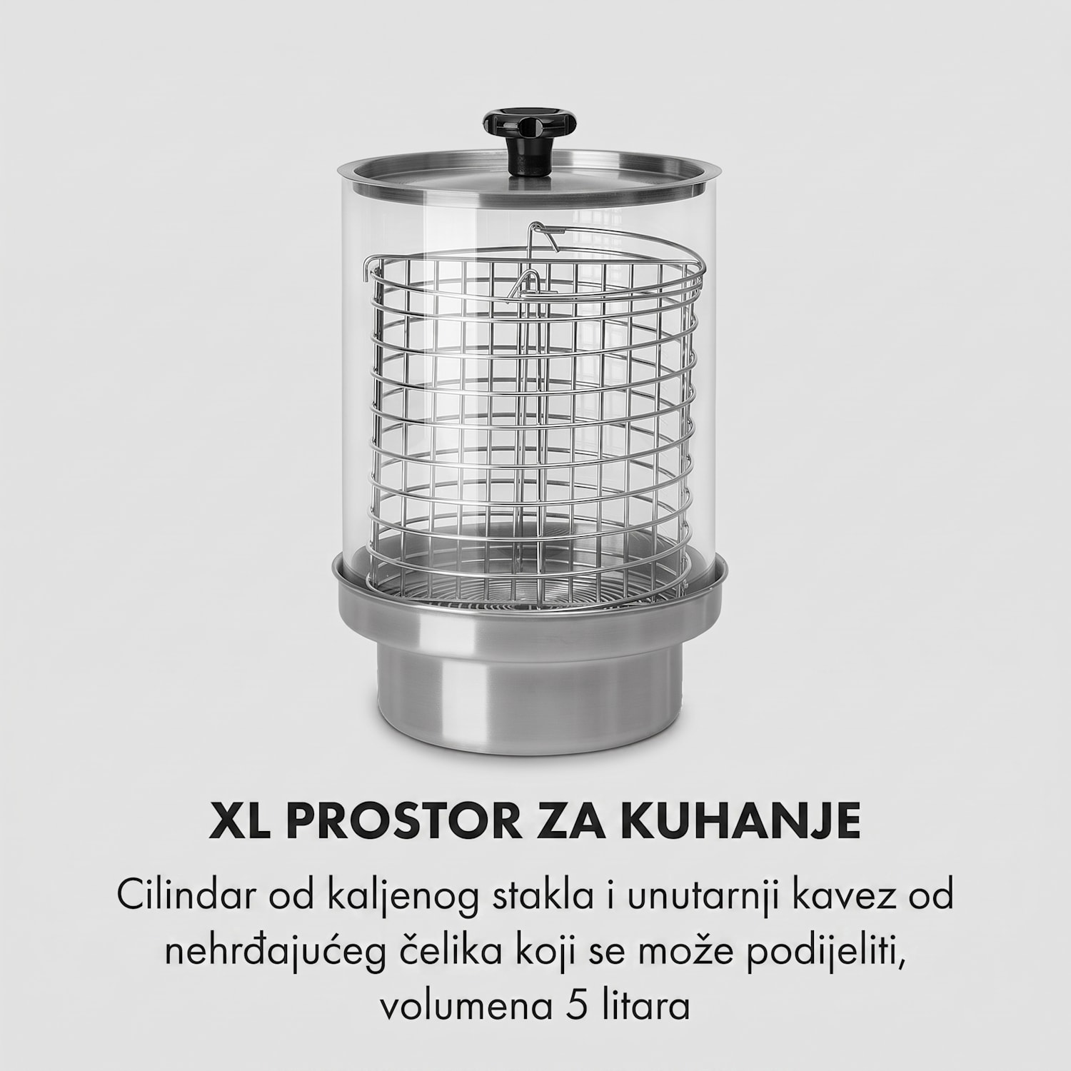 Wurstfabrik 450, aparat za hot dog, 450W, 5L, 30-100°C, staklo, nehrđajući čelik 450 W