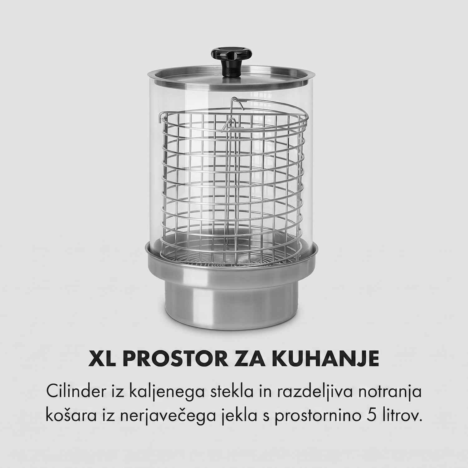 Wurstfabrik 450, hot dog aparat, 450 W, 5 L, 30-100 °C, steklo, nerjaveče jeklo 450 W