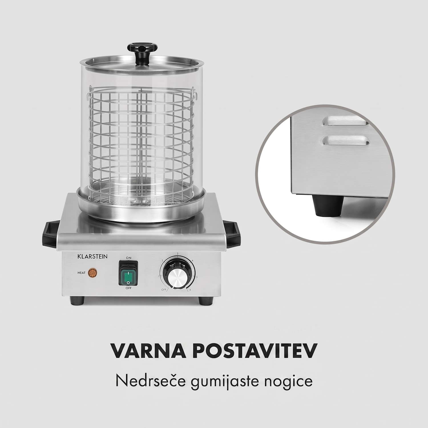 Wurstfabrik 450, hot dog aparat, 450 W, 5 L, 30-100 °C, steklo, nerjaveče jeklo 450 W