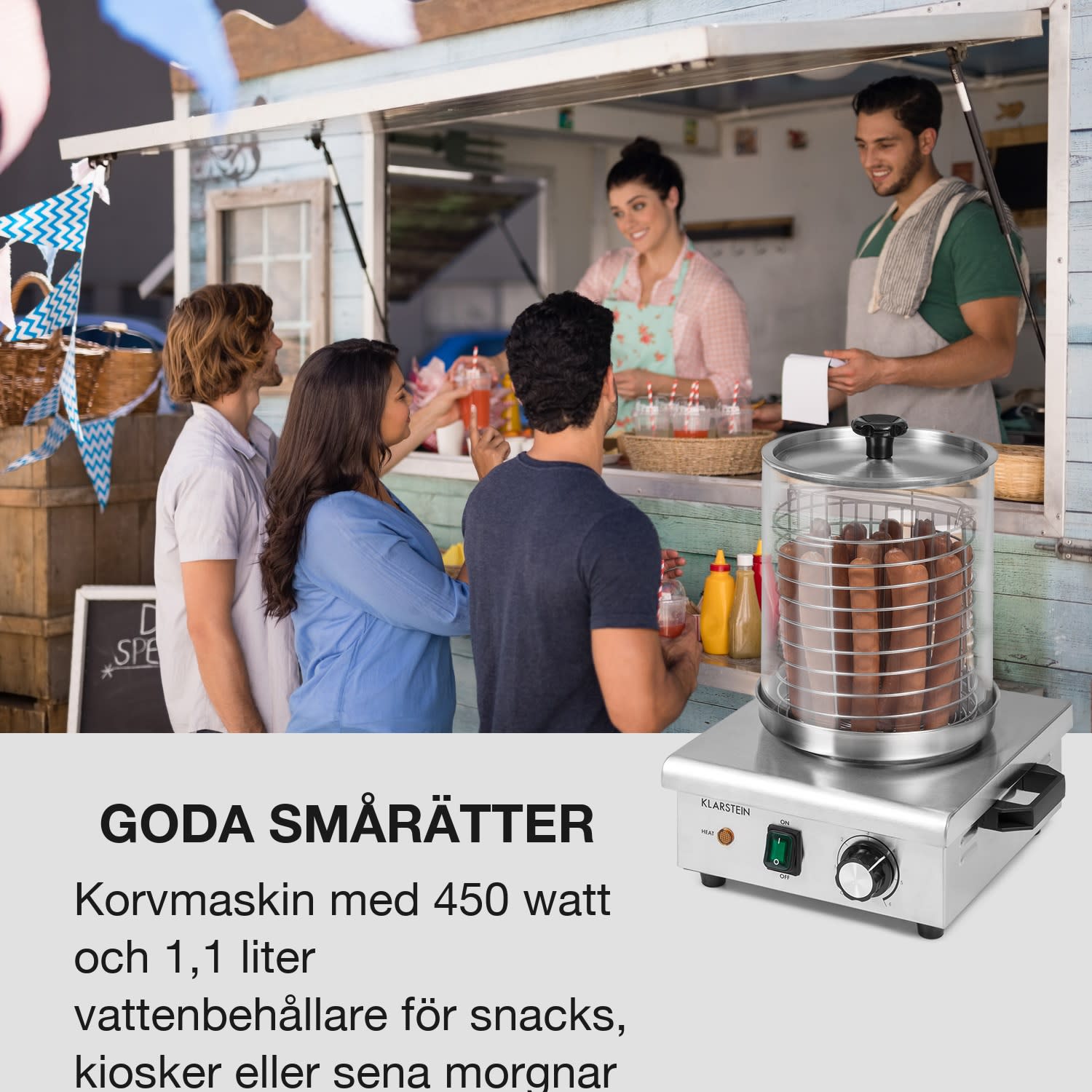 Wurstfabrik 450 Hot Dog Maker 450W 5L 30-100°C Glas Rostfritt stål 450 W