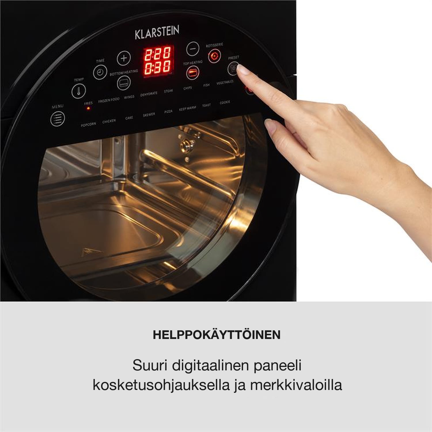 AeroVital easy touch kuumailmakeitin 1700 W 14 l 16 ohjelmaa musta Musta