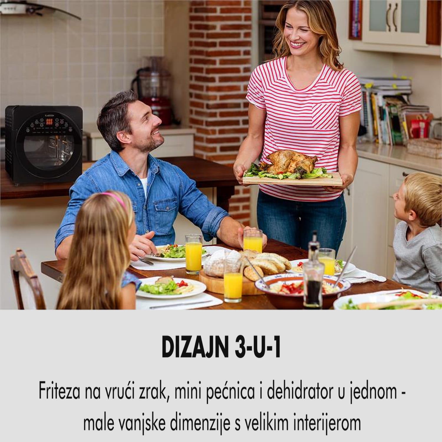 AeroVital, easy touch, friteza s vrućim zrakom, 1700W, 14l, 16 programa, crna Crna