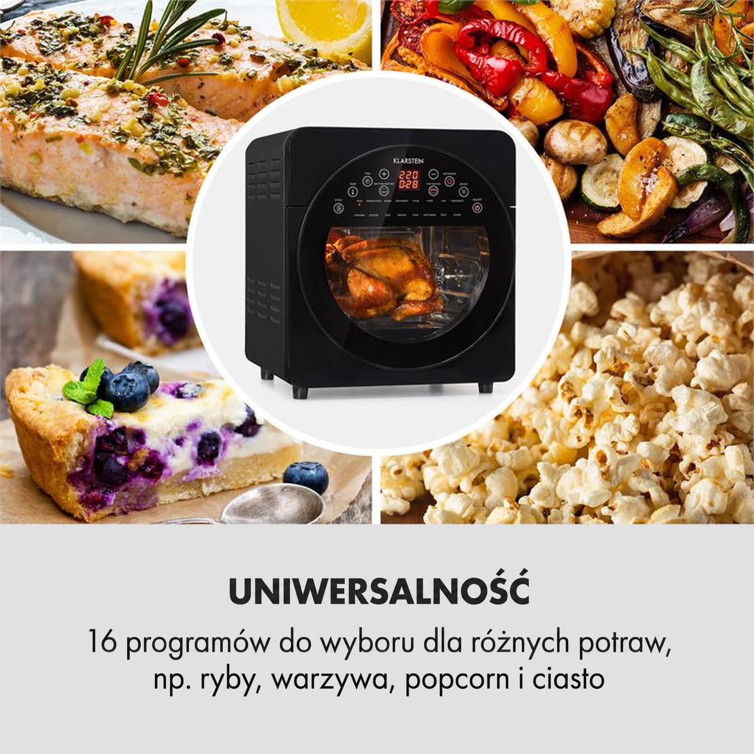 AeroVital easy touch, frytkownica beztłuszczowa, 16 programów, 1700 W, 14 l, kolor czarny Czarny