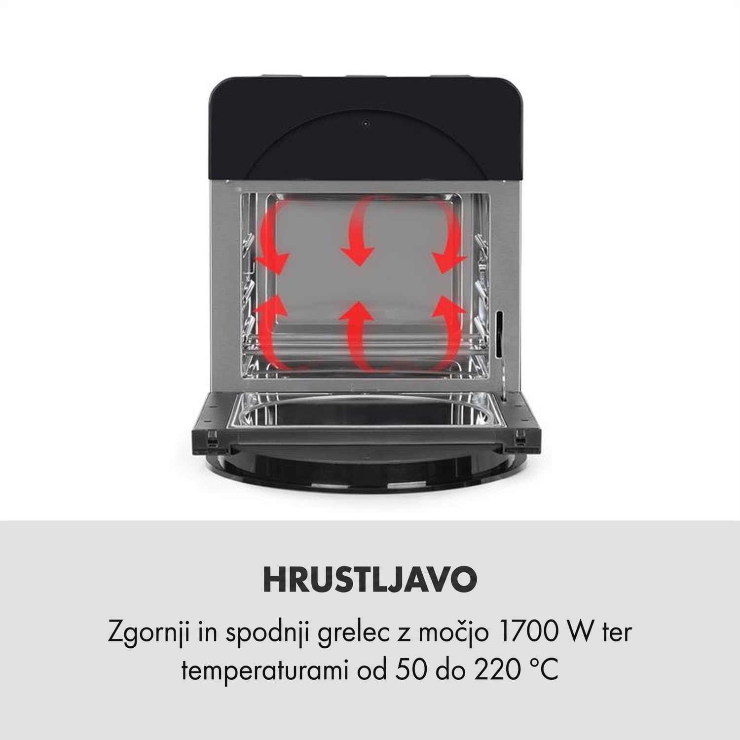 AeroVital, easy touch, toplozračna friteza, 1700W, 14l, 16 programov, črna Črna