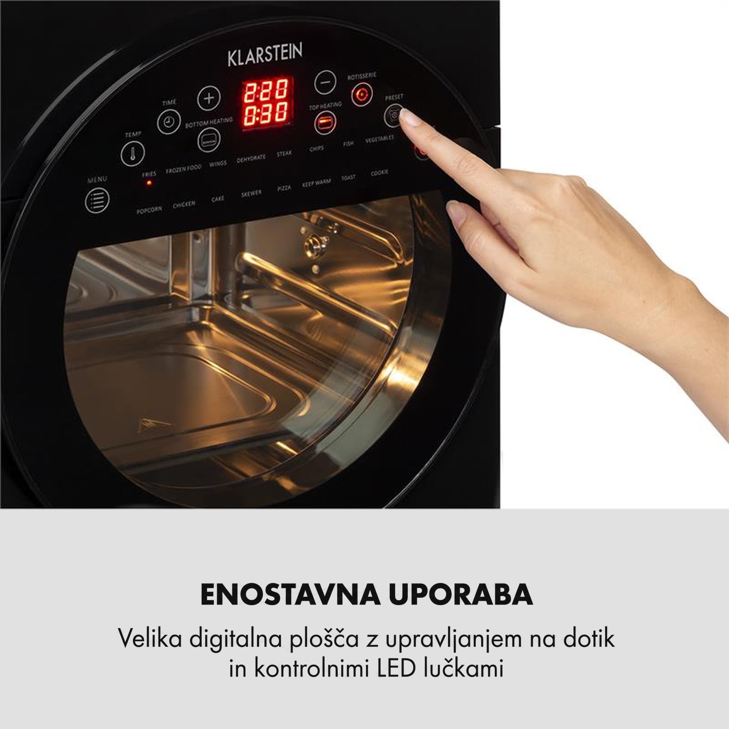 AeroVital, easy touch, toplozračna friteza, 1700W, 14l, 16 programov, črna Črna