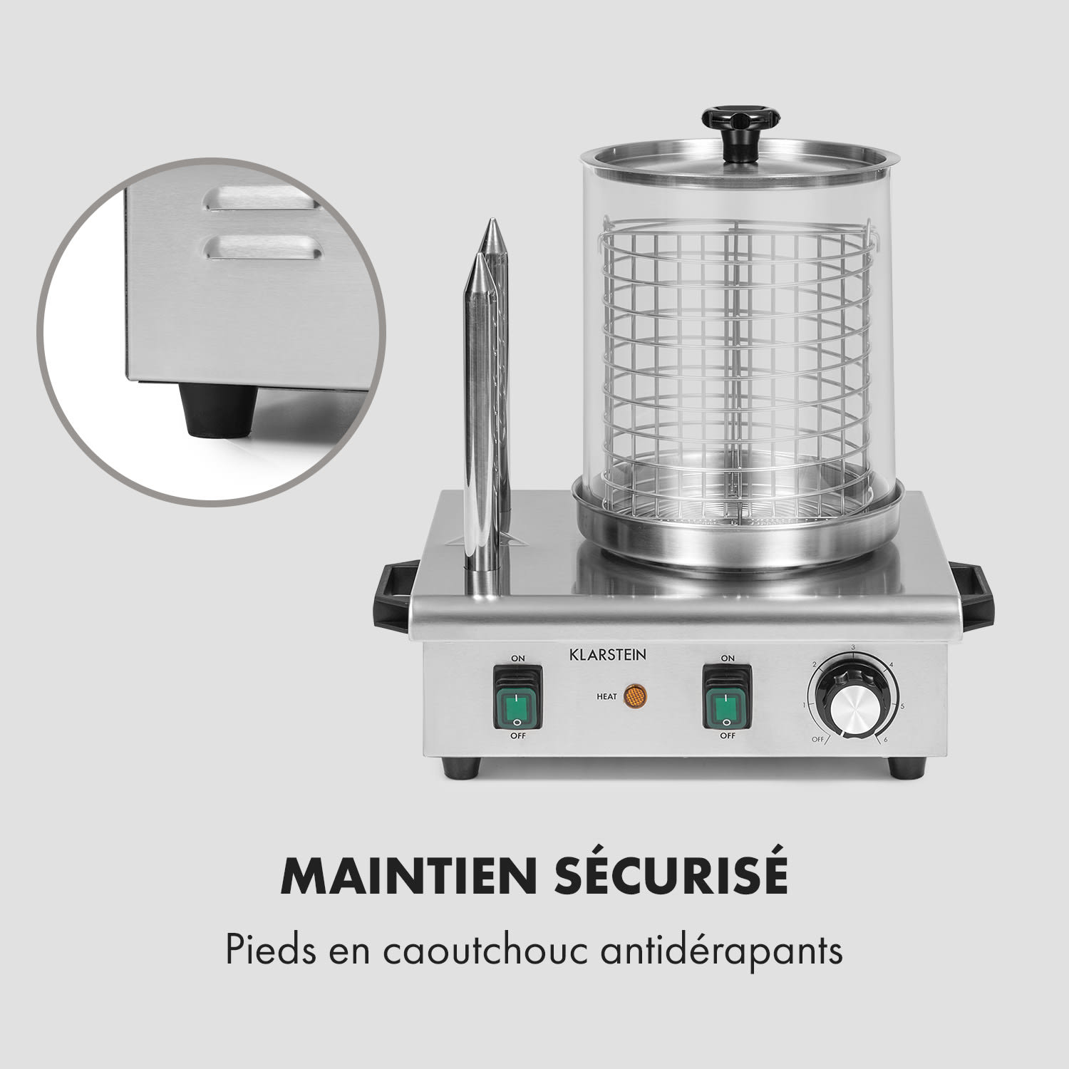 Worstfabriek Pro 550 hotdog maker 550W 5L 30-100°C glas roestvrij staal 550 W