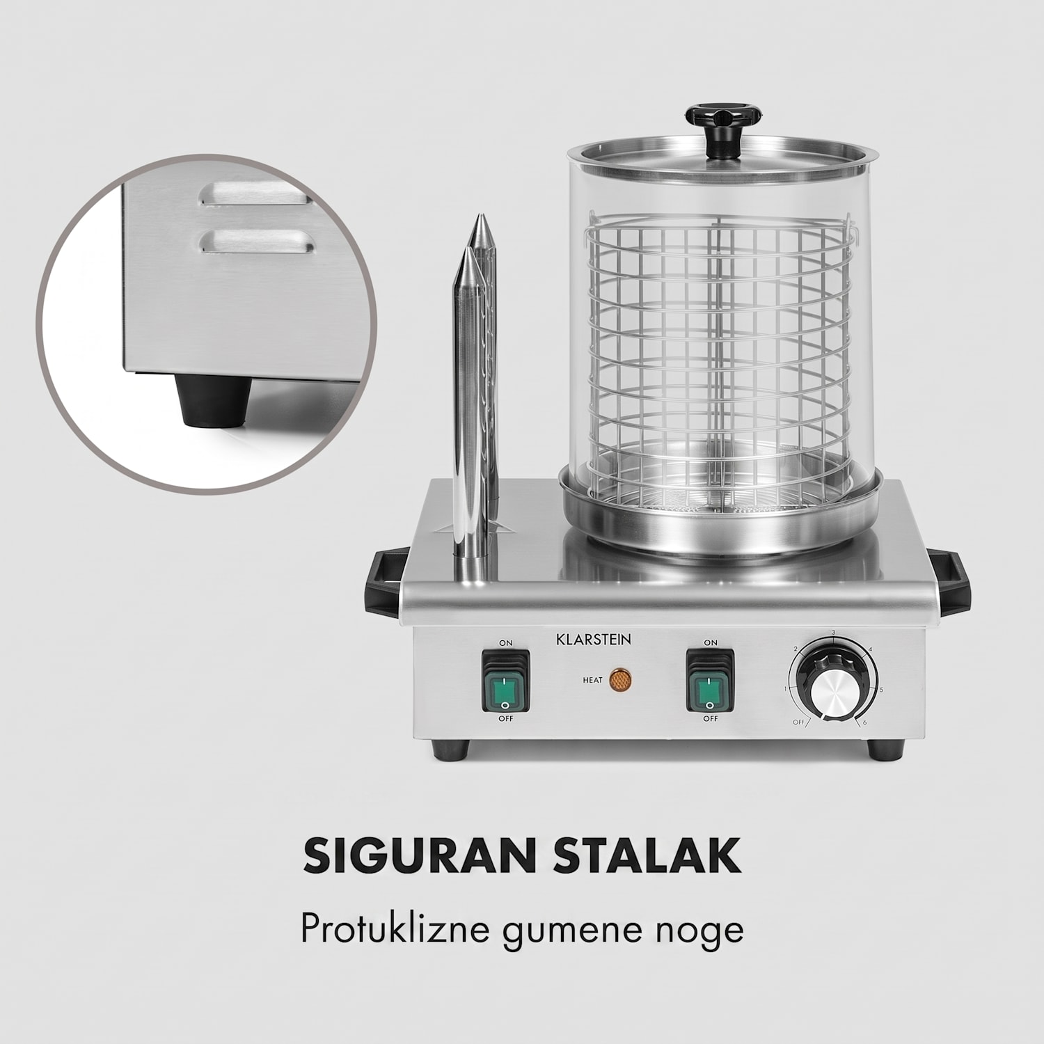 Wurstfabrik 550, aparat za hot dog, 550W, 5L, 30-100°C, staklo, nehrđajući čelik 550 W