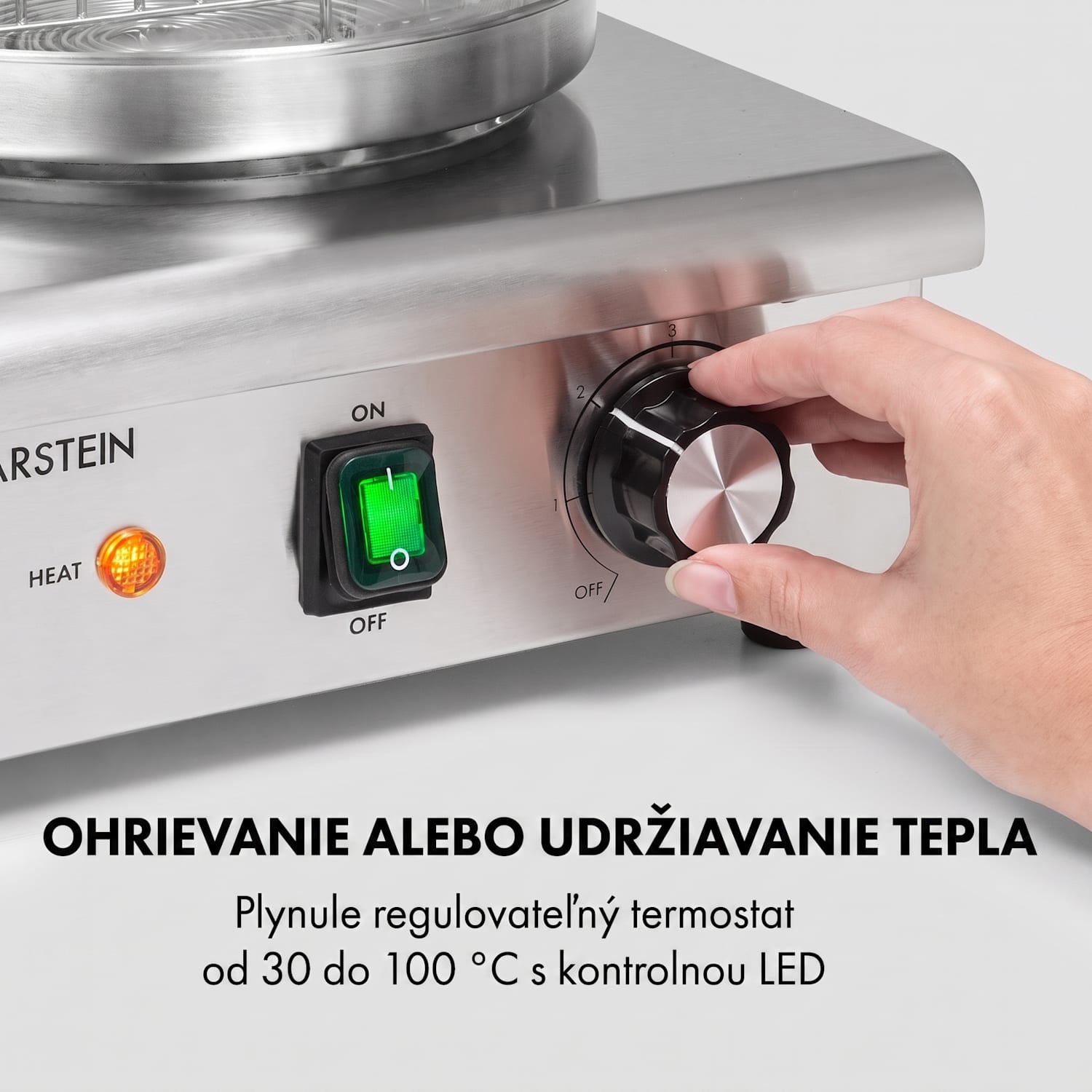 Wurstfabrik 550, hotdogovač, 550 W, 5 l, 30 – 100 °C, sklo, nehrdzavejúca oceľ 550 W