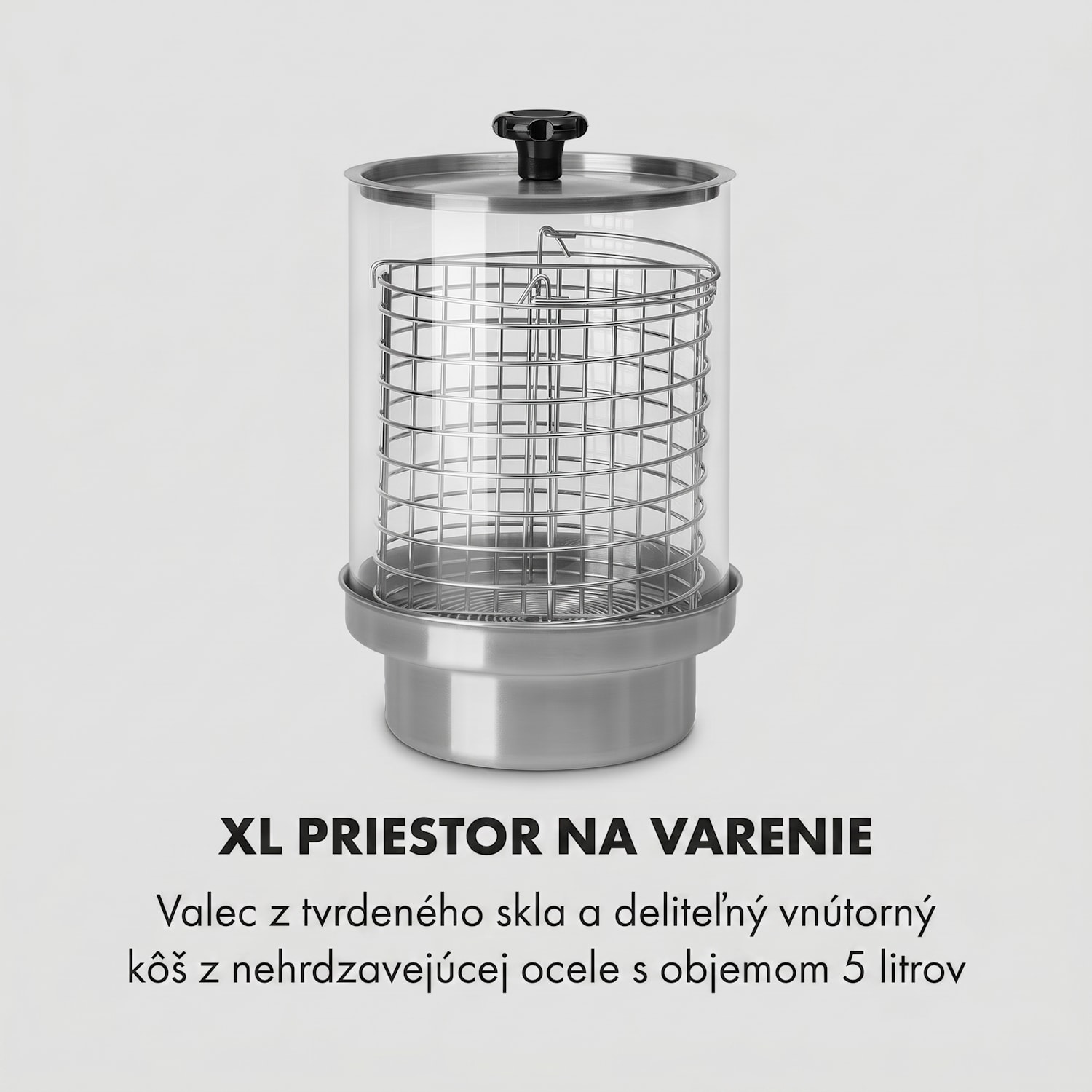 Wurstfabrik 550, hotdogovač, 550 W, 5 l, 30 – 100 °C, sklo, nehrdzavejúca oceľ 550 W