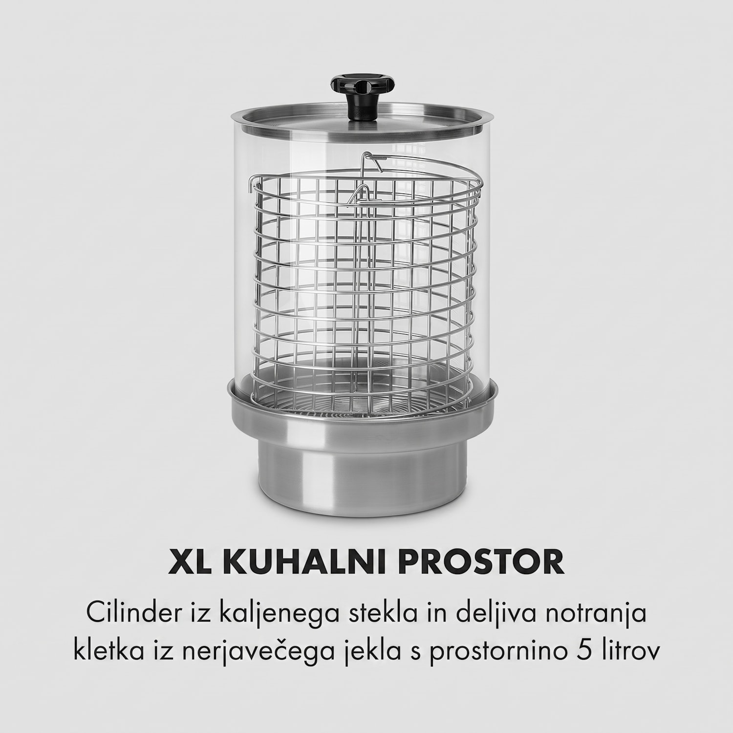 Wurstfabrik 550, aparat za hot dog, 550 W, 5 l, 30 – 100 °C, steklo, nerjaveče jeklo 550 W